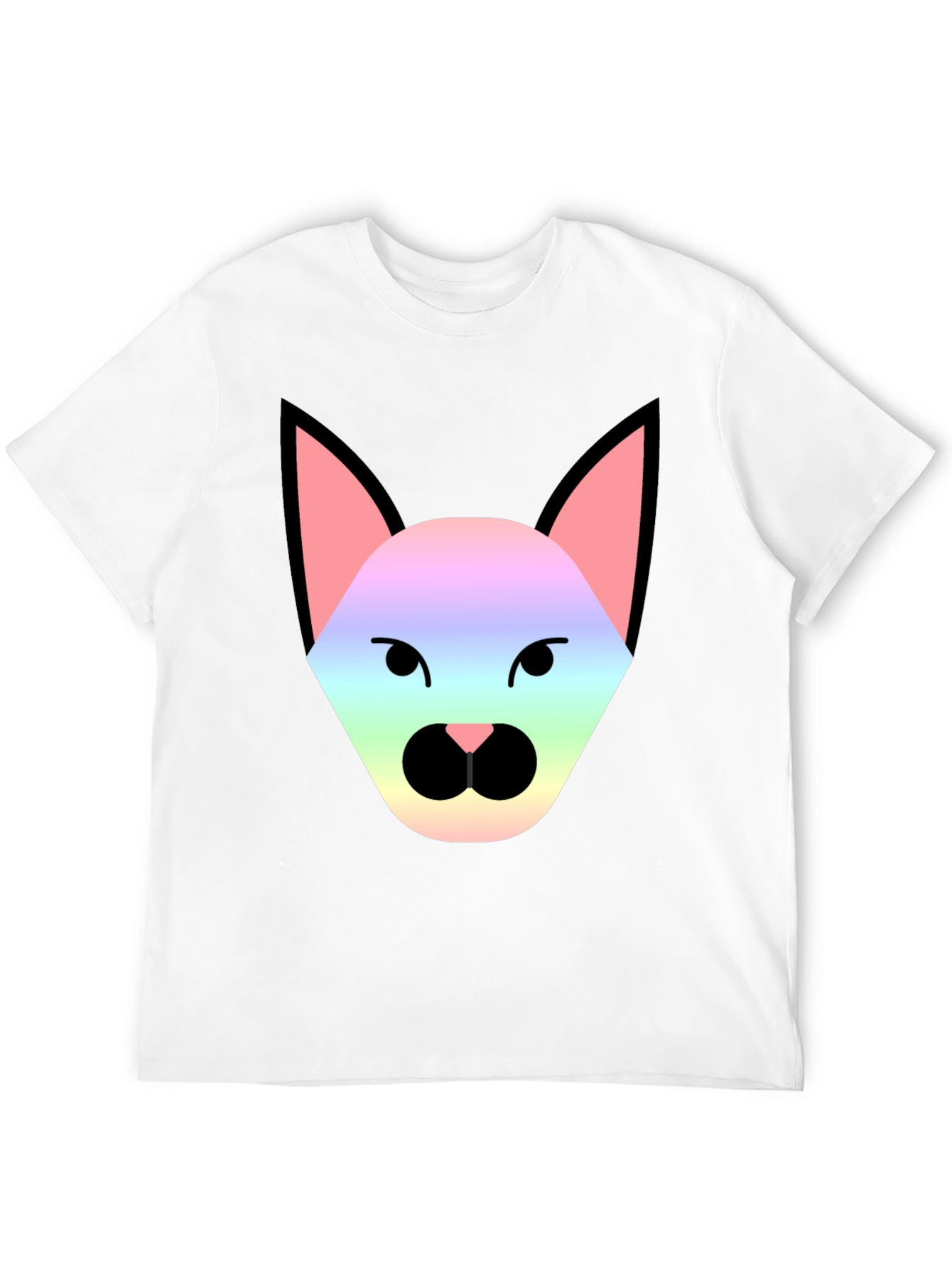 Black Rainbow Cat Graphic Tee - Unisex Black T-Shirt view 12