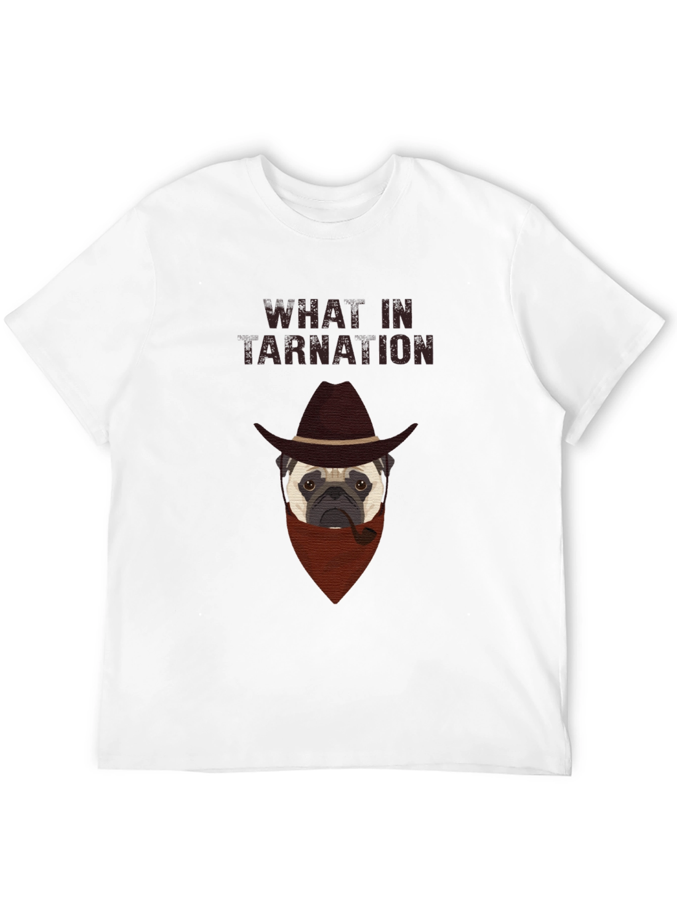 Black What In Tarnation Pug T-Shirt - Western Dog Tee view 12