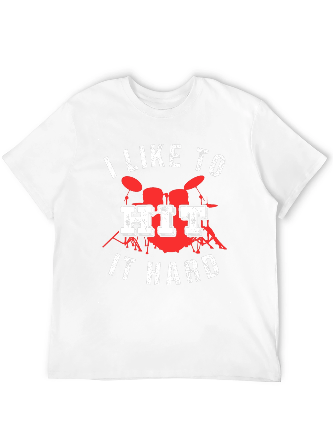 Black I Like to Hit It Hard Drummer T-Shirt view 12