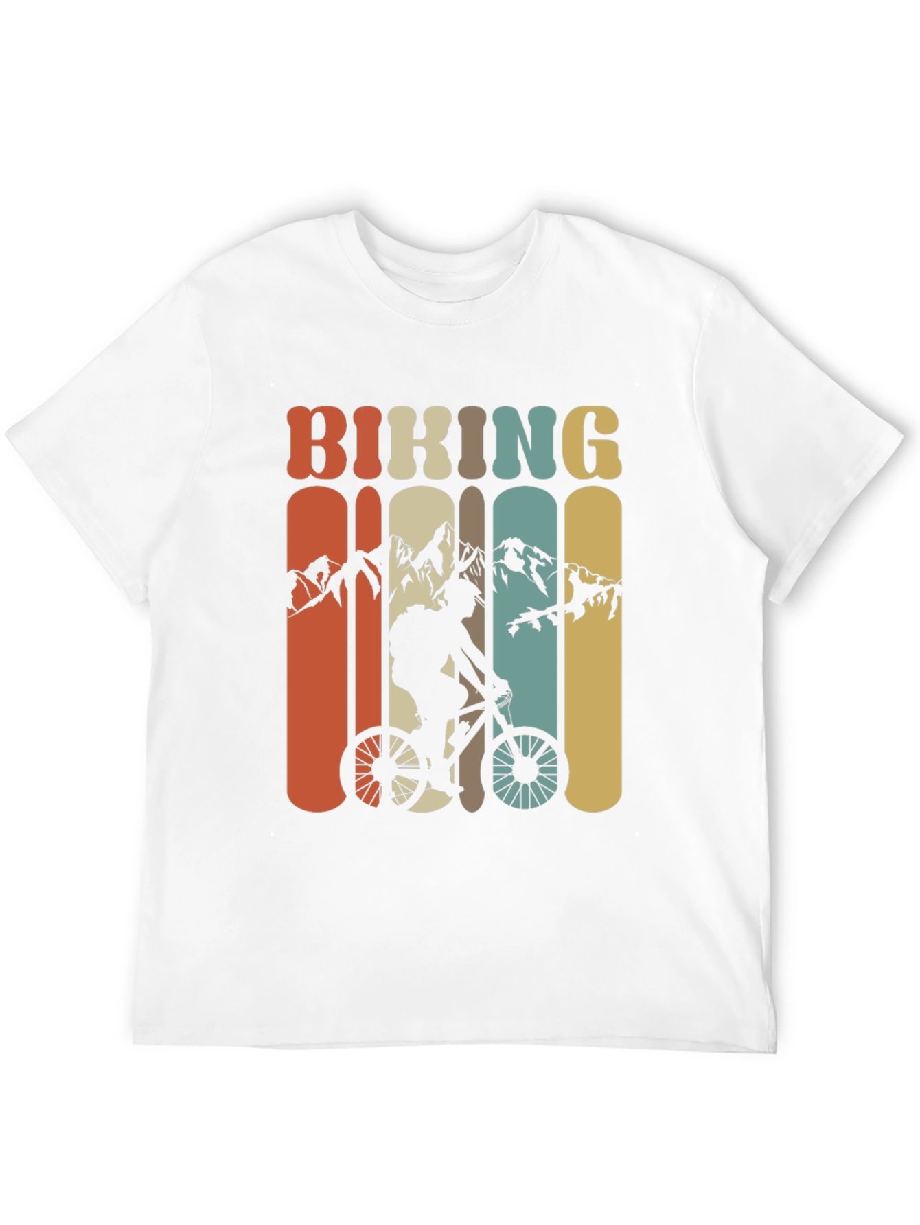 Black Retro Biking T-Shirt - Mountain Bike Adventure Tee view 12