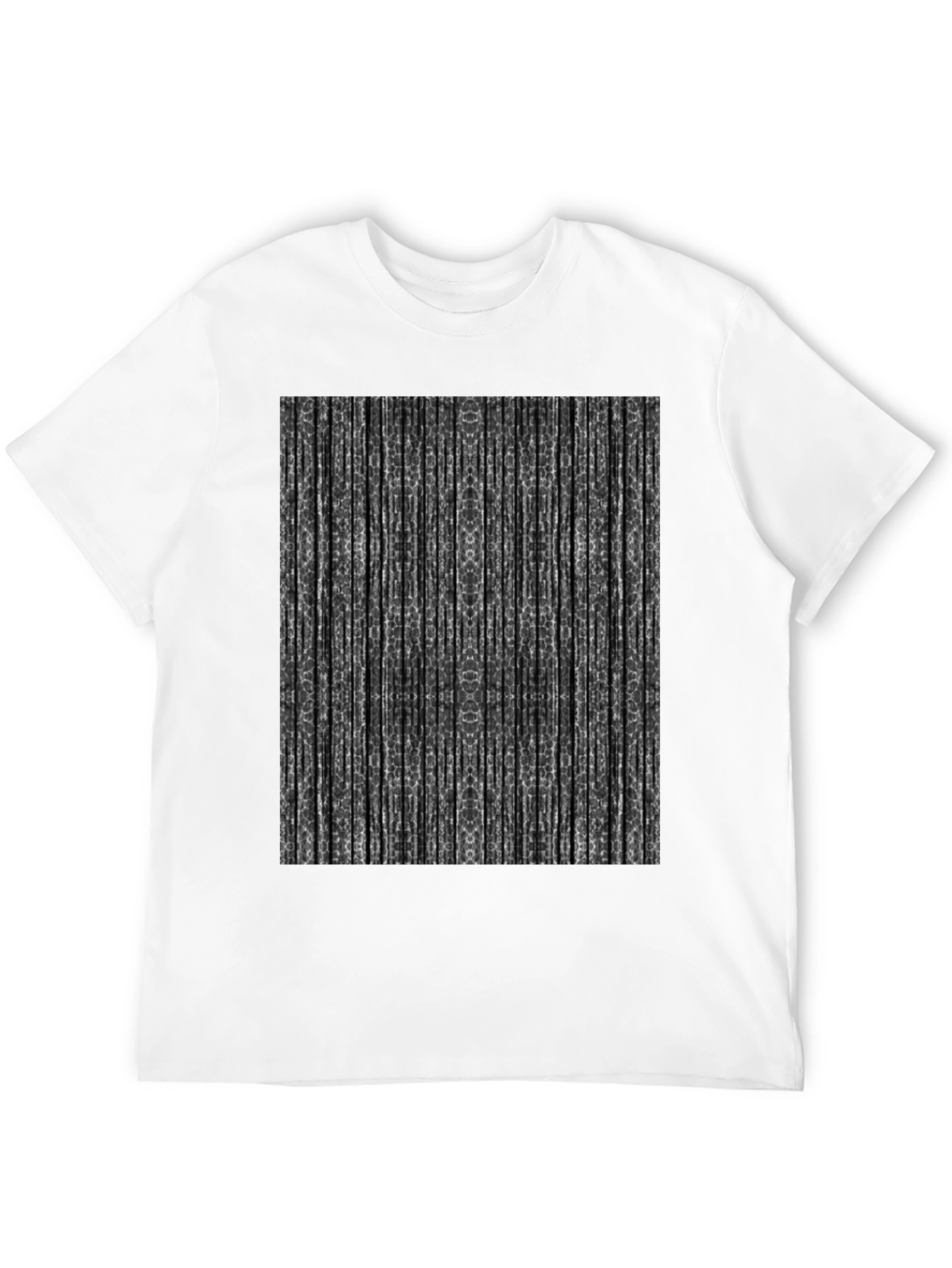 Black Abstract Striped Print Black T-Shirt view 12