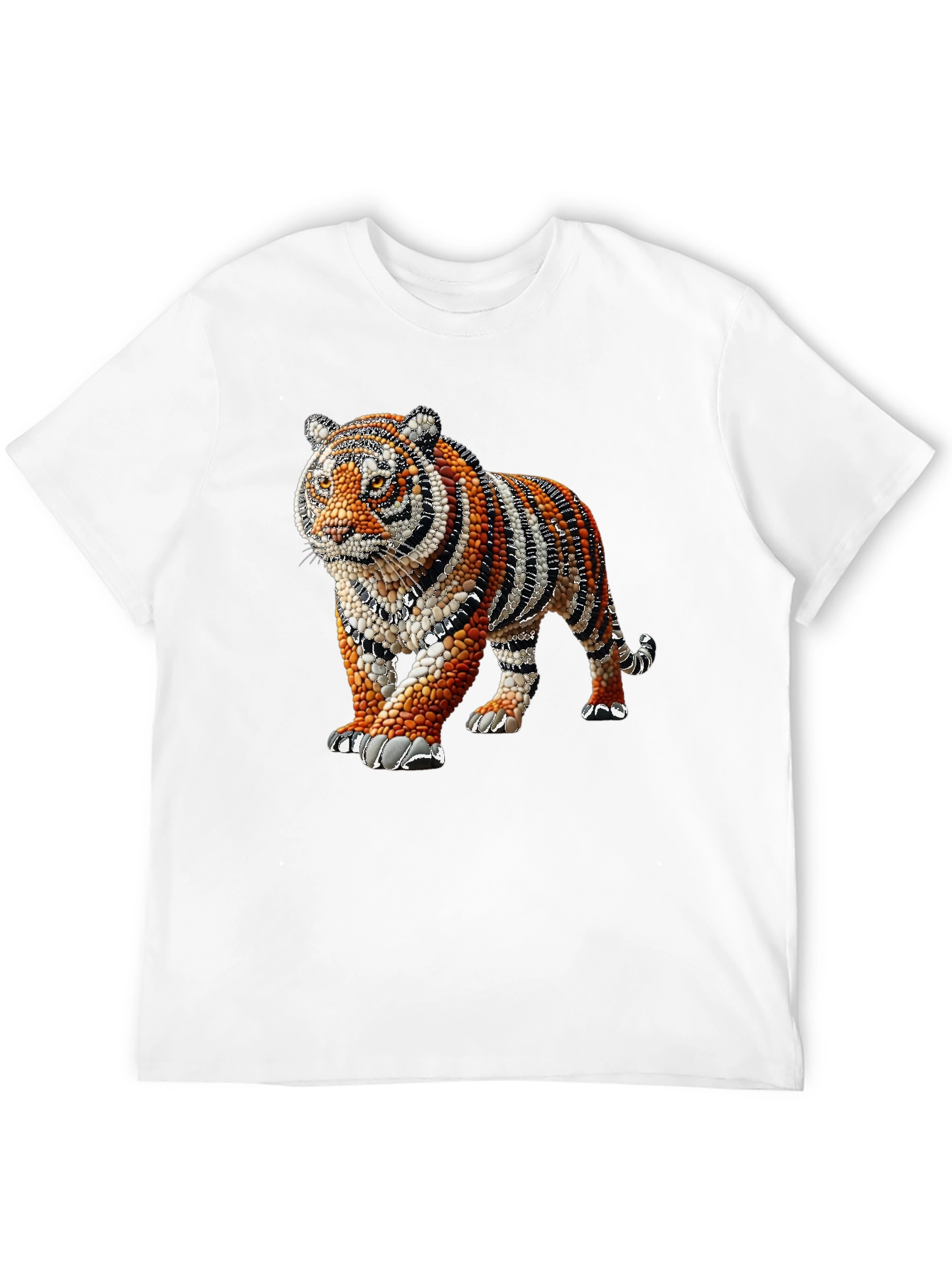 Black Tiger Art Graphic Black T-Shirt view 12