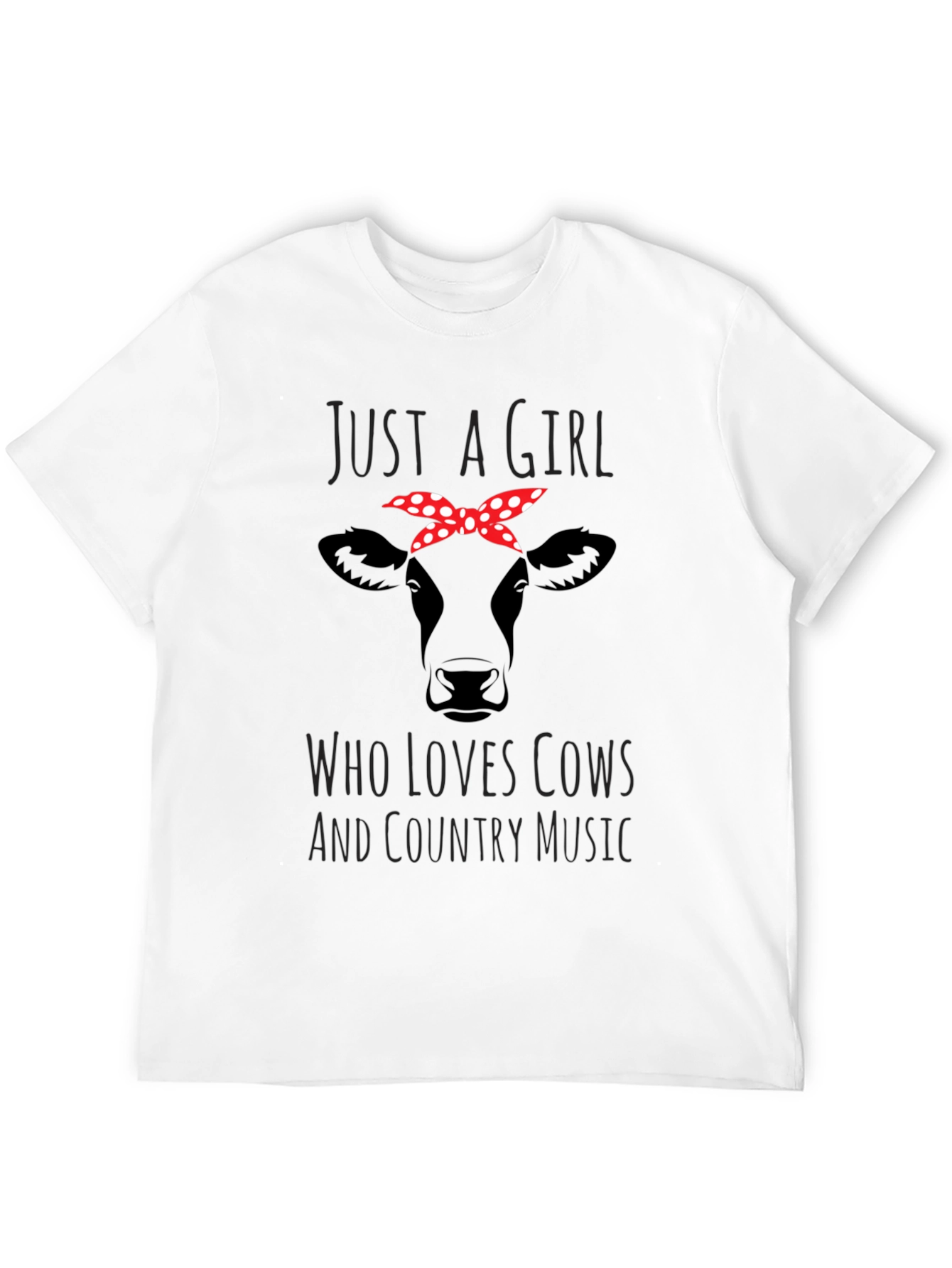 Black Just a Girl Who Loves Cows T-Shirt view 12