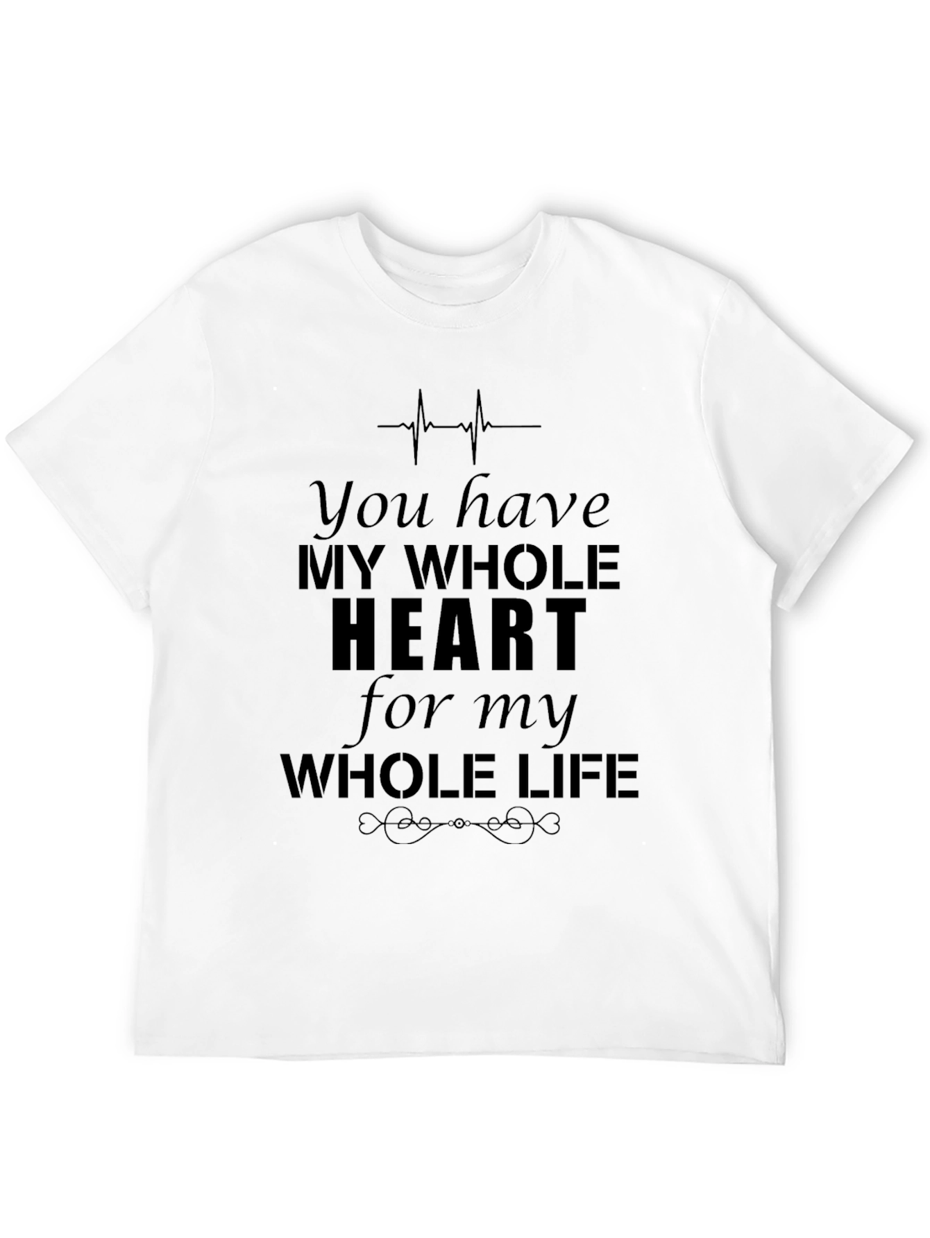 Black My Whole Heart Graphic Tee - Black Crew Neck view 12