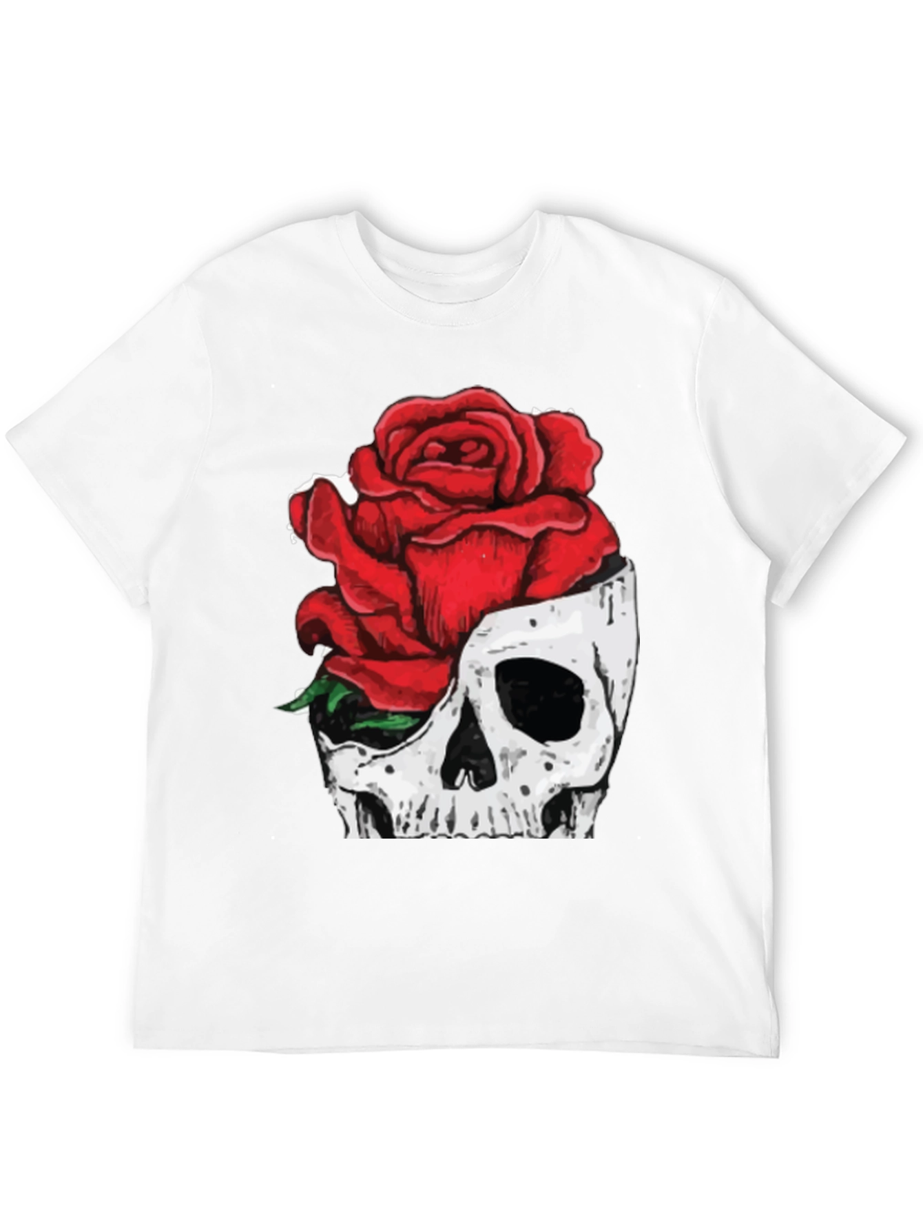Black Skull & Rose Graphic Tee - Black view 12