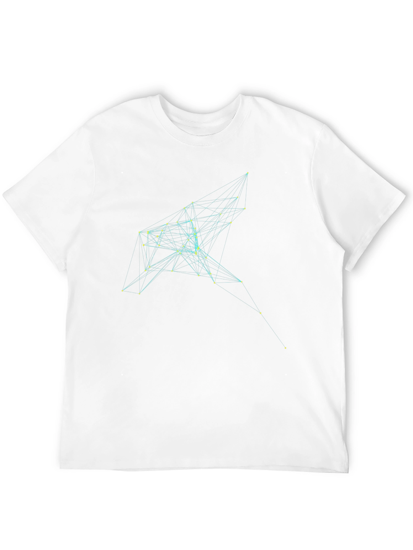 Black Geometric Network Tee - Stylish Black Cotton T-Shirt view 12