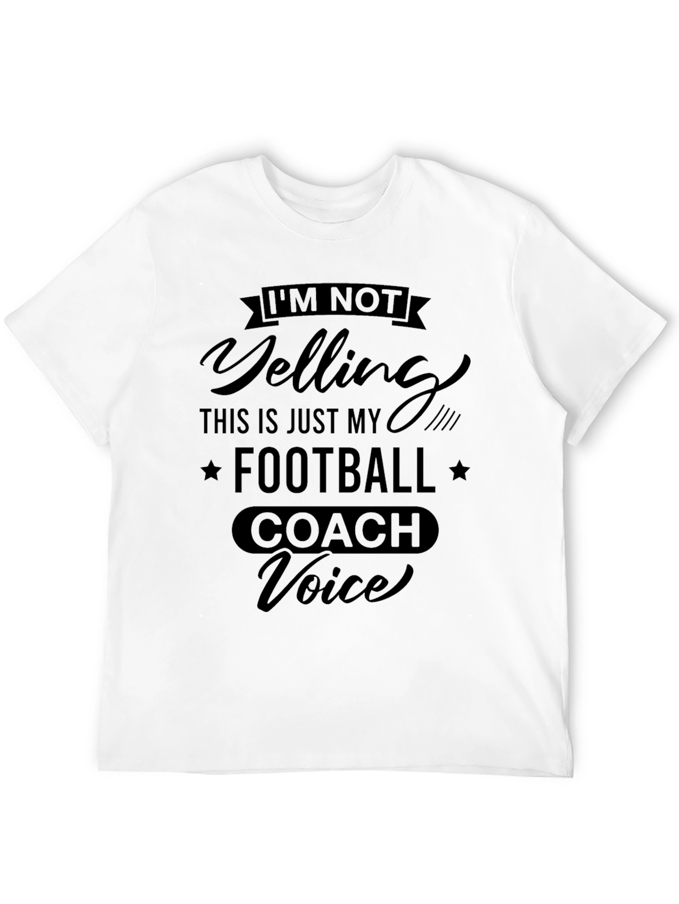 Black Funny Football Coach Voice T-Shirt view 12