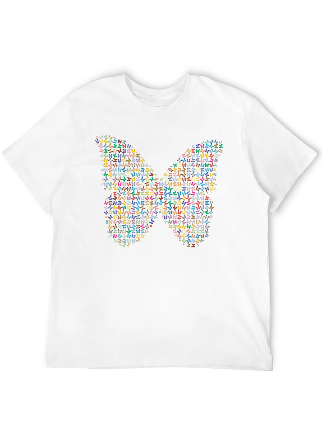 Black Butterfly Mosaic Graphic Tee - Black Cotton Blend view 12