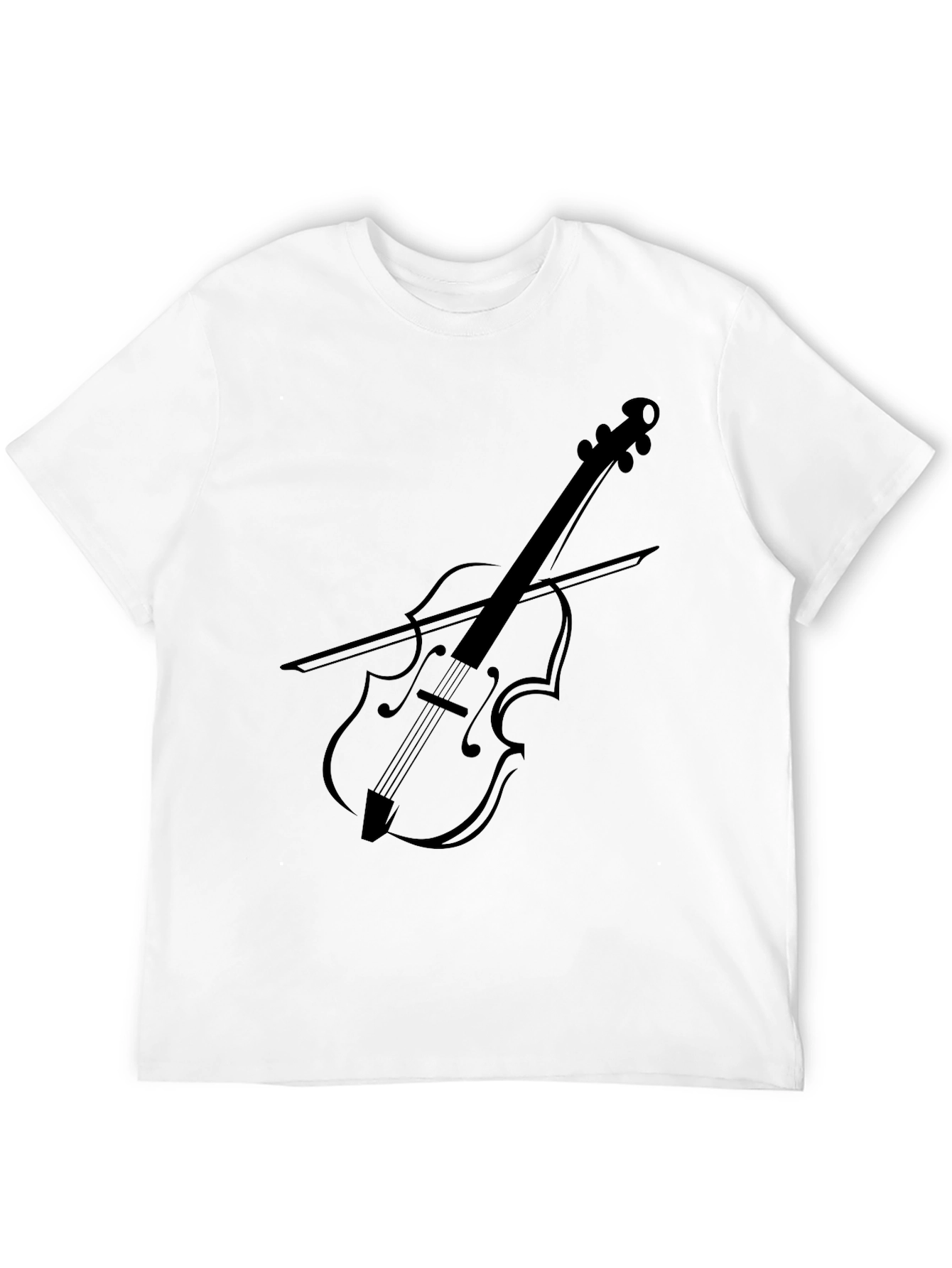 Black Musical Violin Graphic Tee - Black view 12