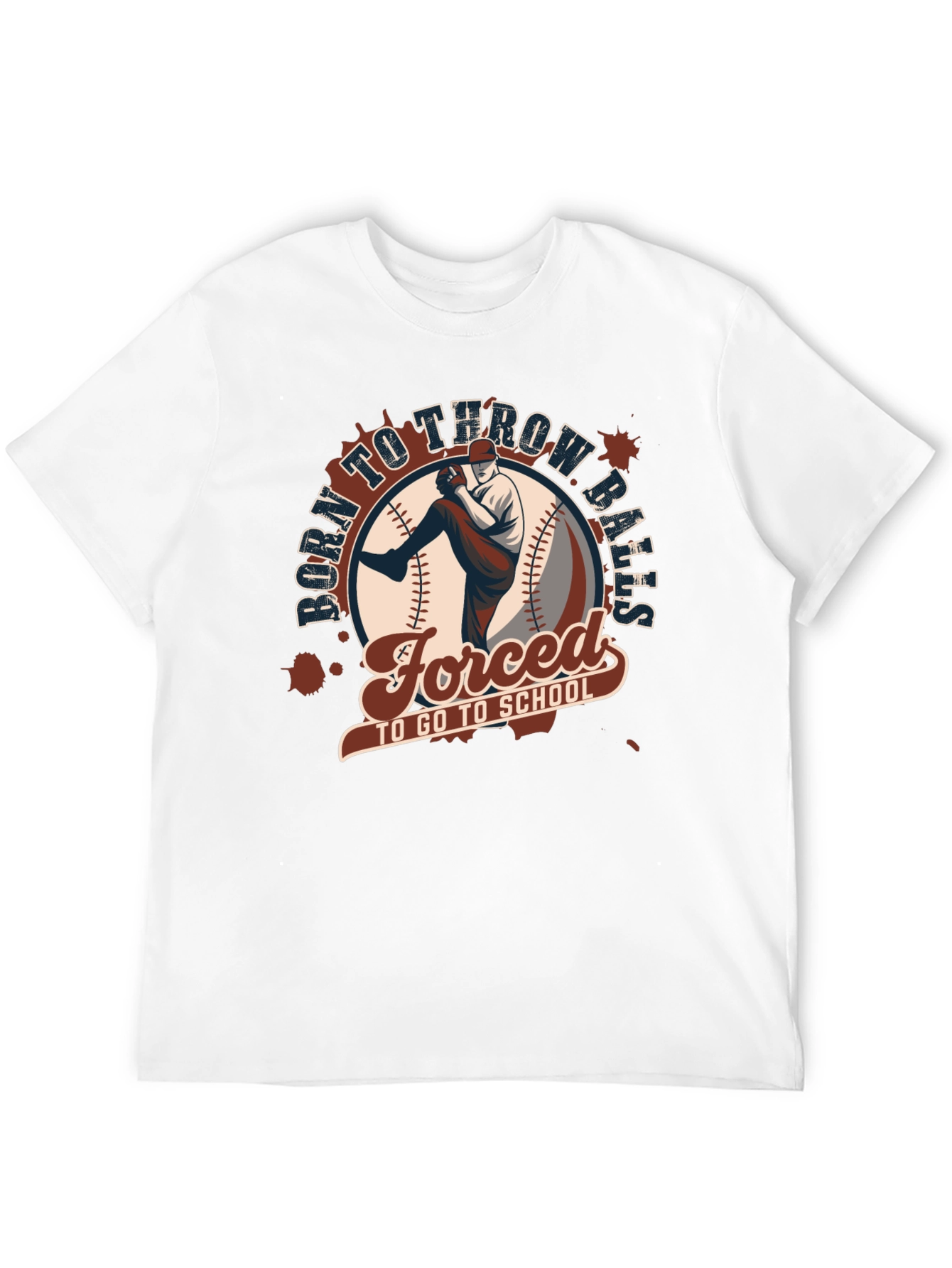 Black Born To Throw Balls T-Shirt view 12