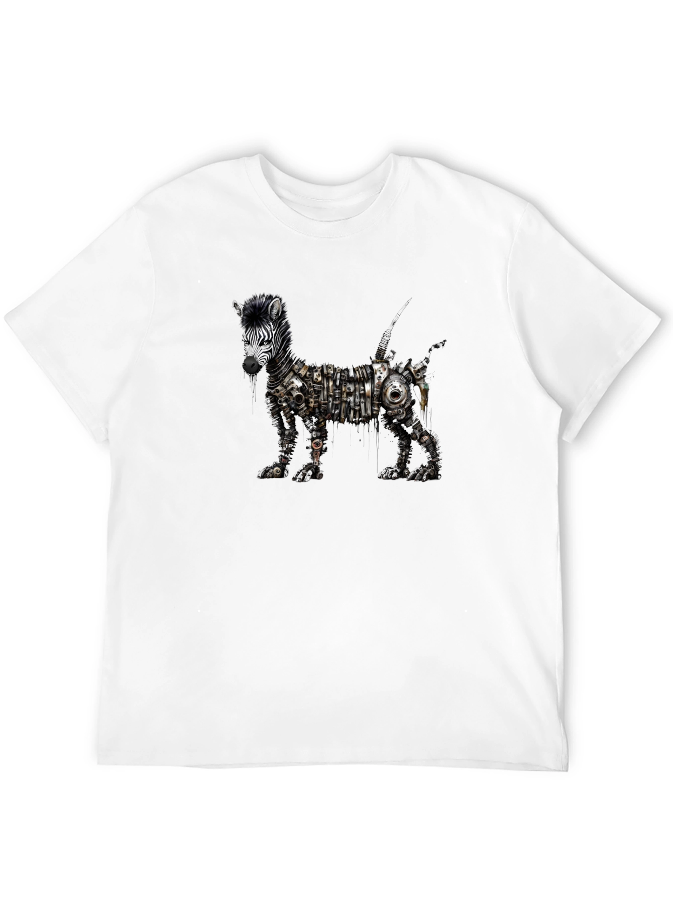 Black Steampunk Zebra Black T-Shirt view 12
