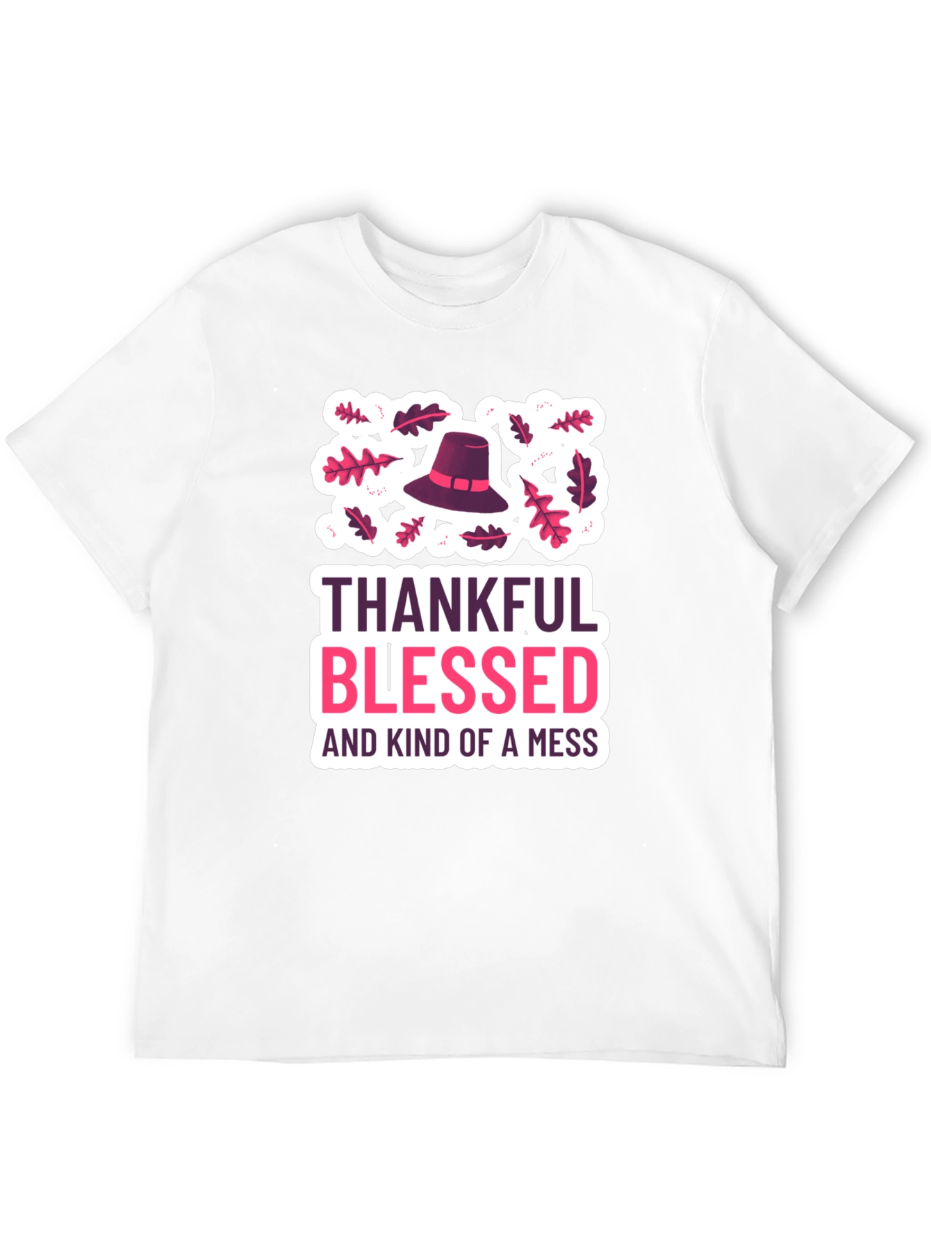 Black Thankful Blessed and Kind of a Mess T-Shirt view 12