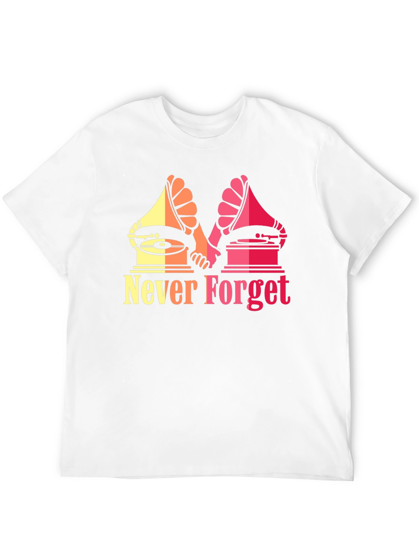 Black Retro Music Never Forget Graphic T-Shirt view 12