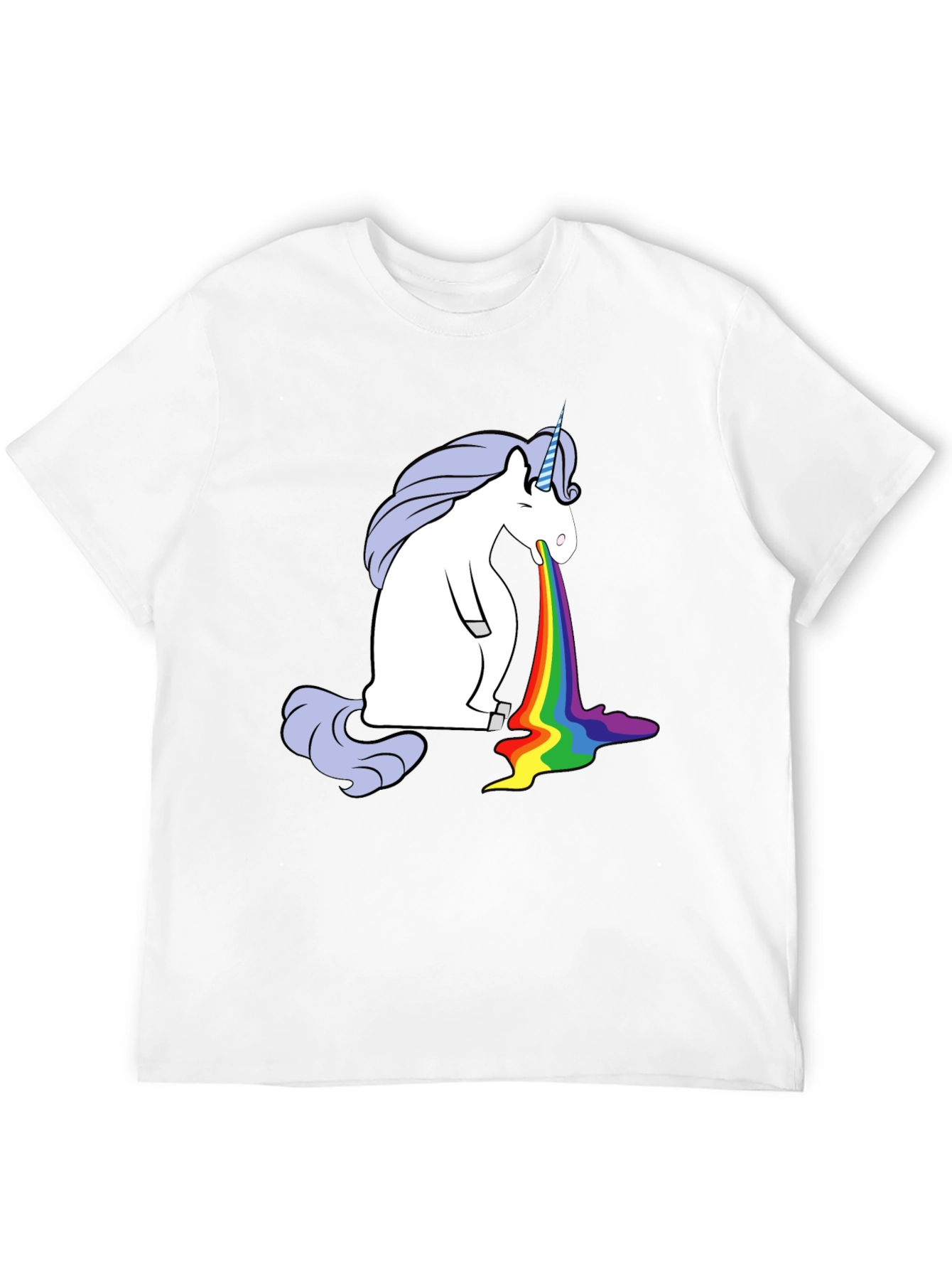 Black Rainbow Vomit Unicorn Graphic Tee - Black view 12