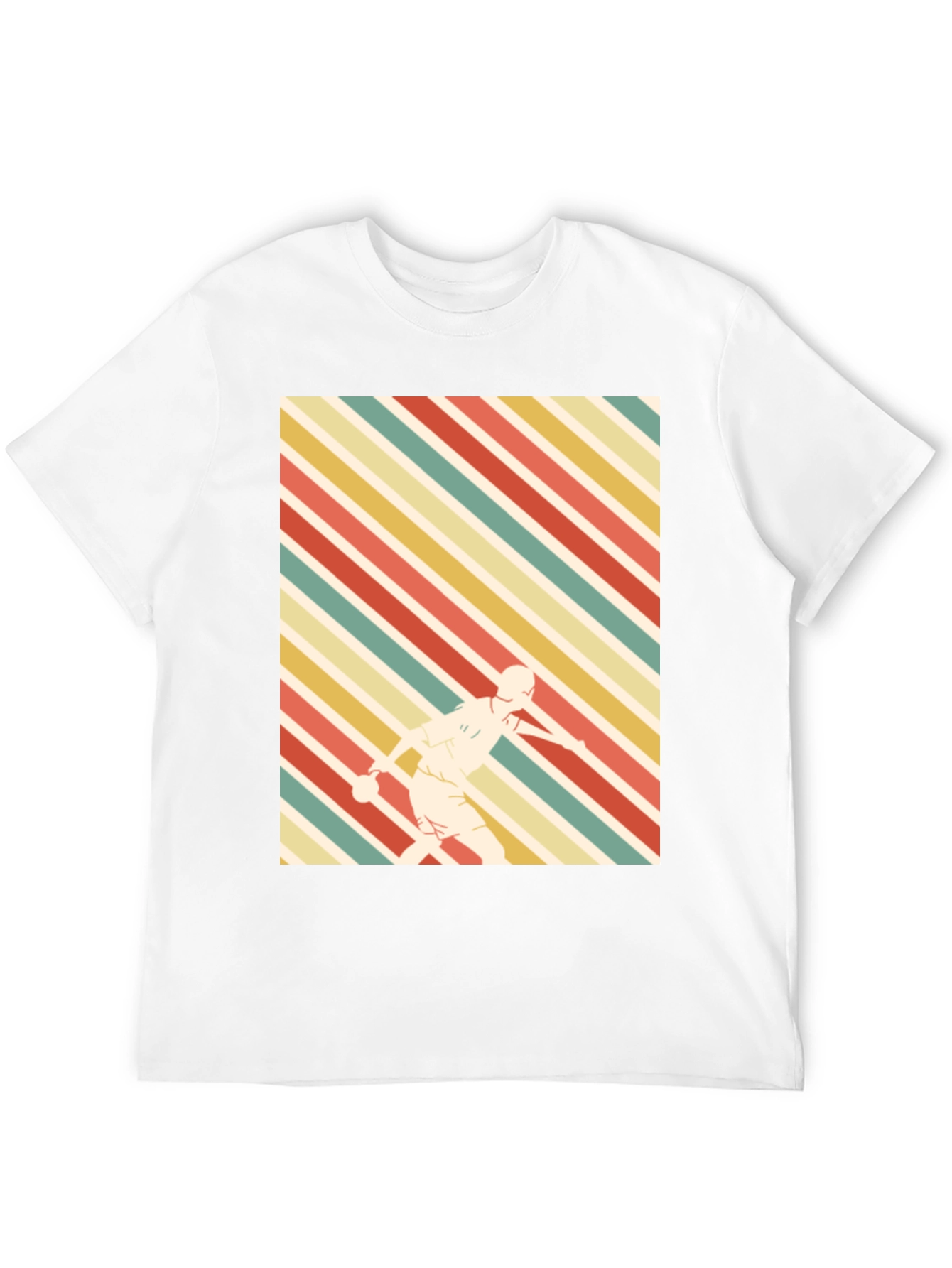 Black Retro Sports Tee - Striped Player Graphic view 12