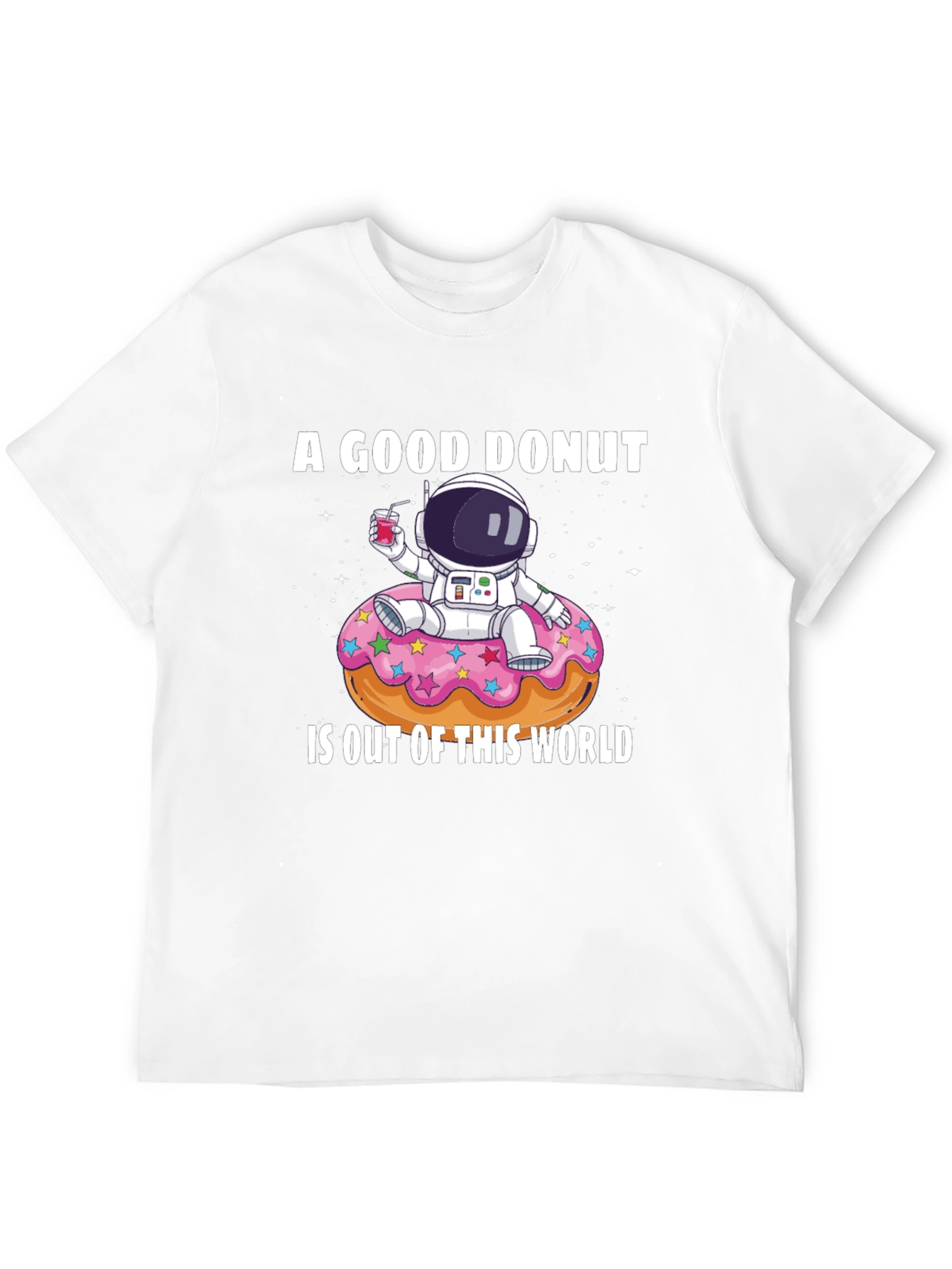 Black A Good Donut T-Shirt - Astronaut Design view 12