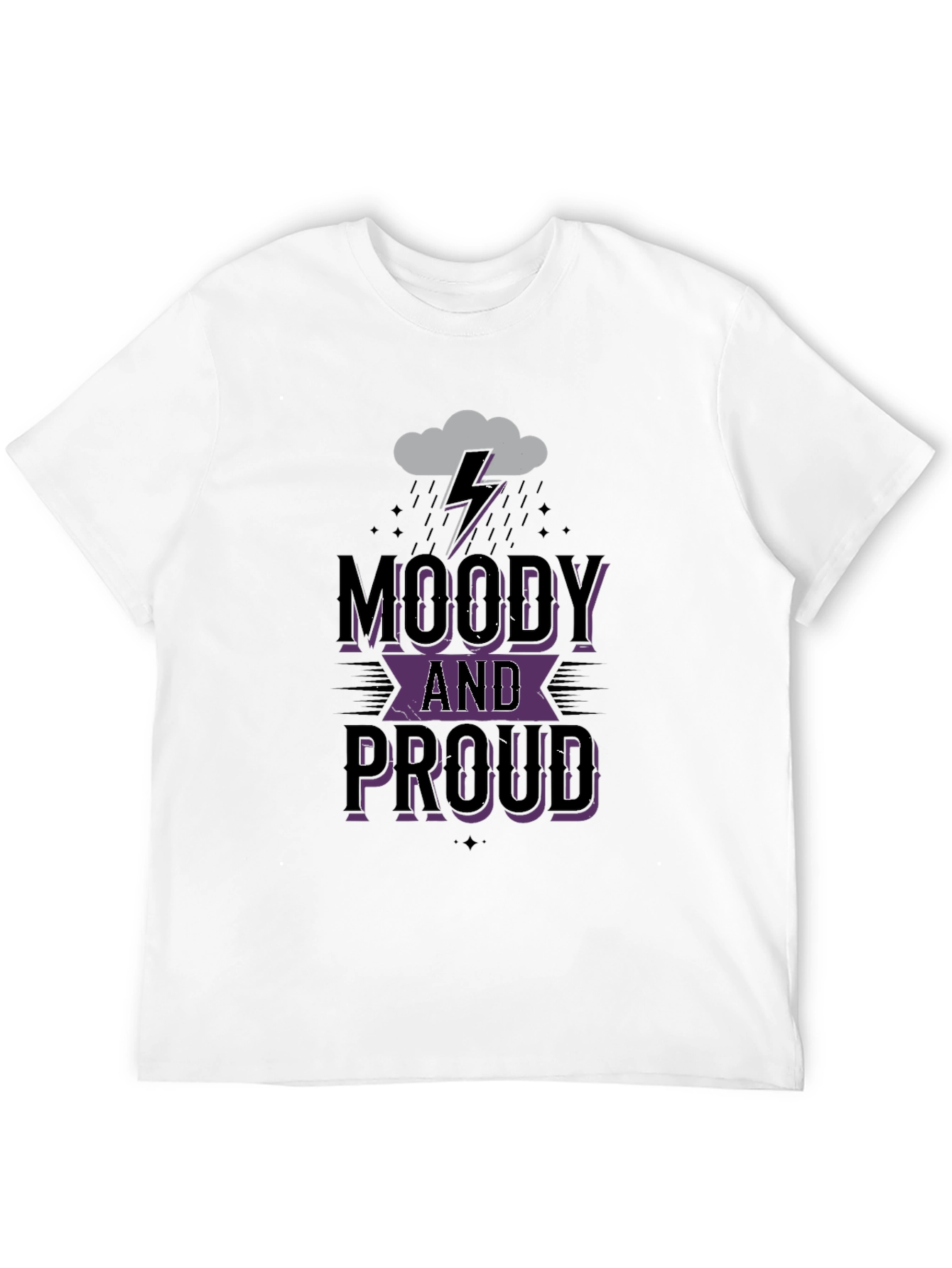 Black Moody and Proud Graphic Tee - Black Cotton T-Shirt view 12