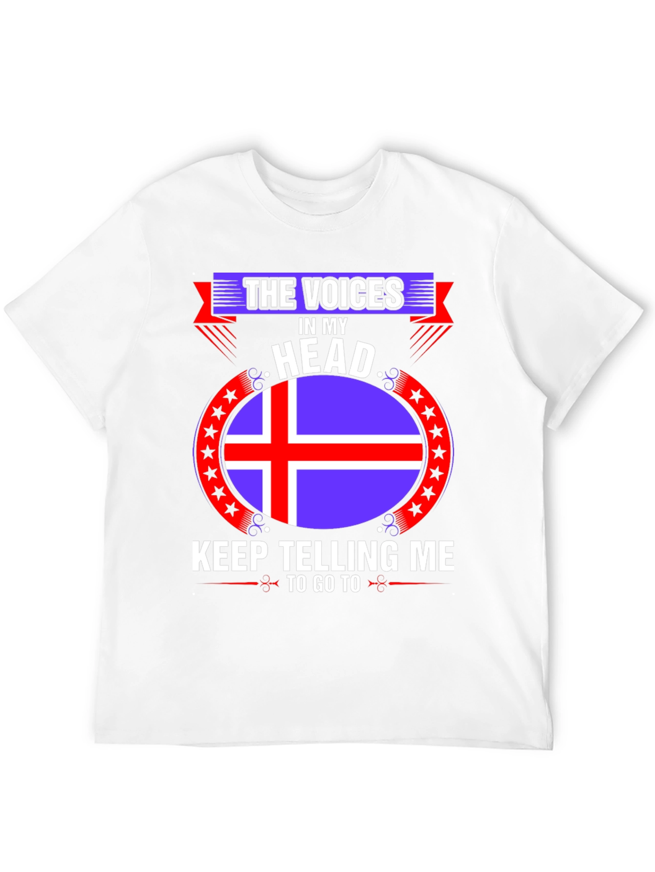 Black Iceland Flag T-Shirt - "The Voices In My Head" view 12