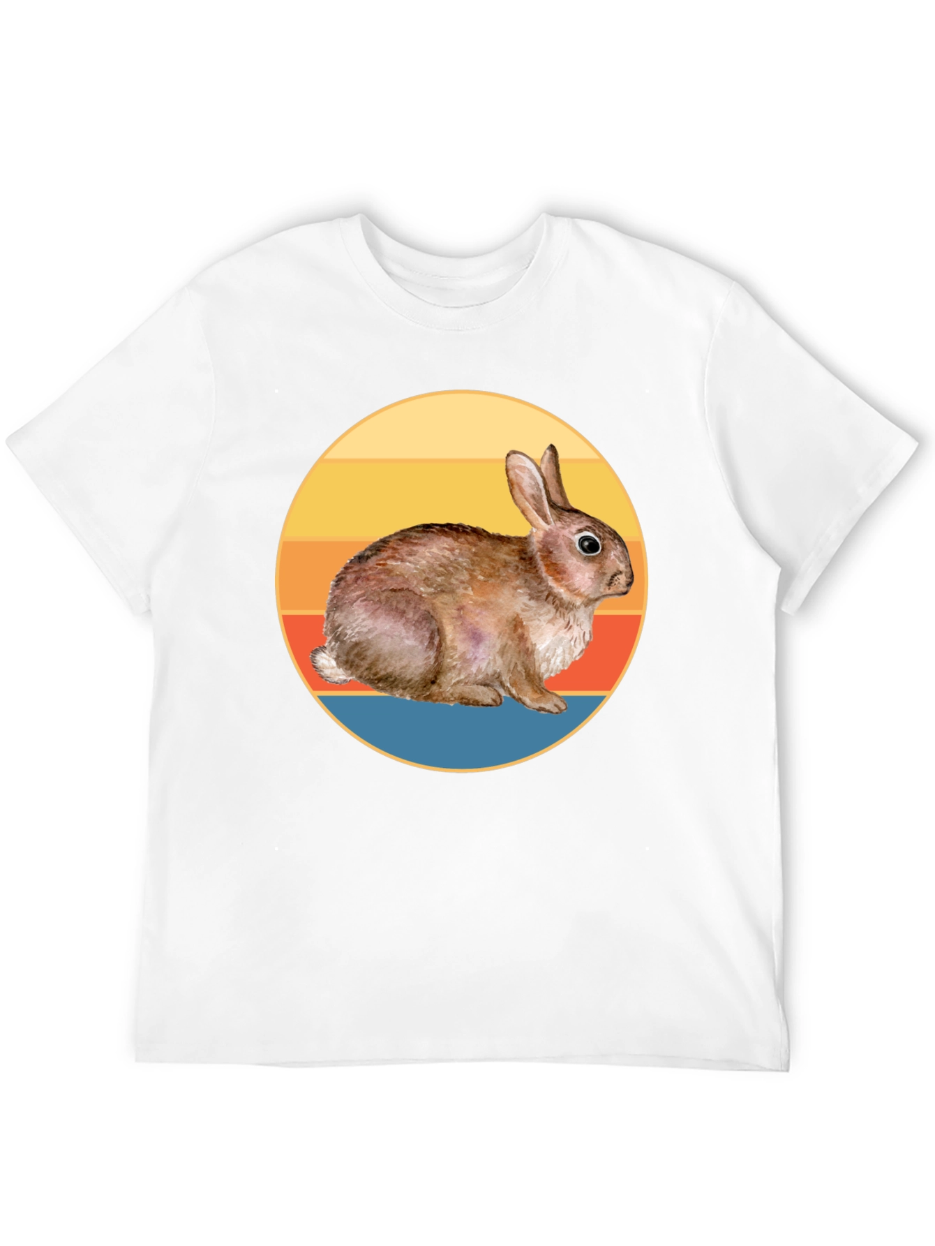 Black Vintage Rabbit Sunset T-Shirt - Soft Cotton Blend view 12