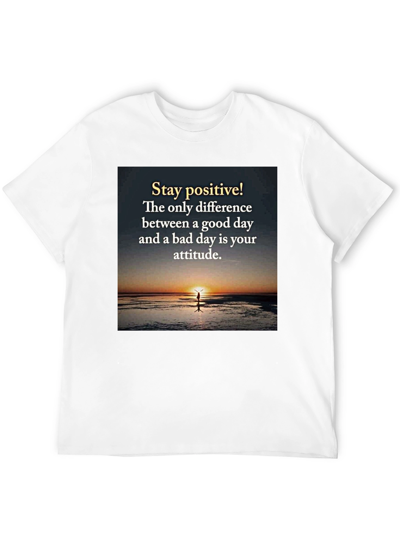 Black Stay Positive Graphic Tee - Inspirational T-Shirt view 12