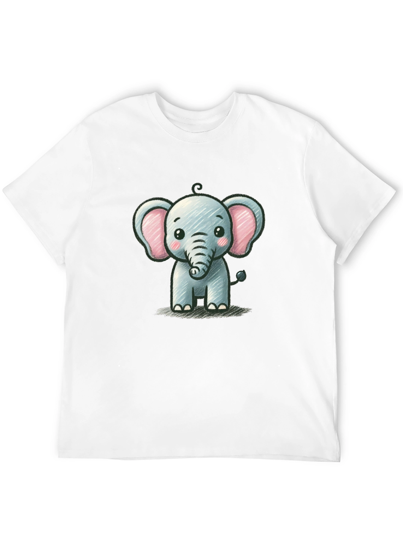Black Cute Elephant Graphic Tee - Black Unisex T-Shirt view 12