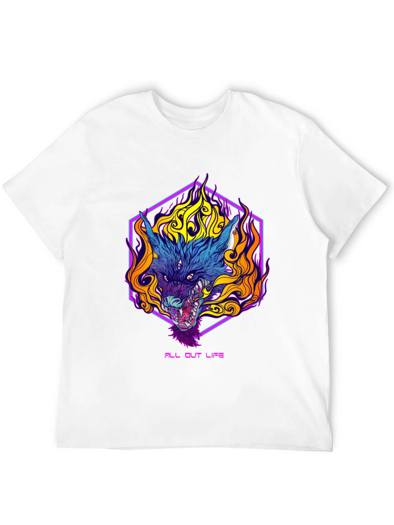 Black Fiery Wolf Graphic Tee - All Out Life view 12