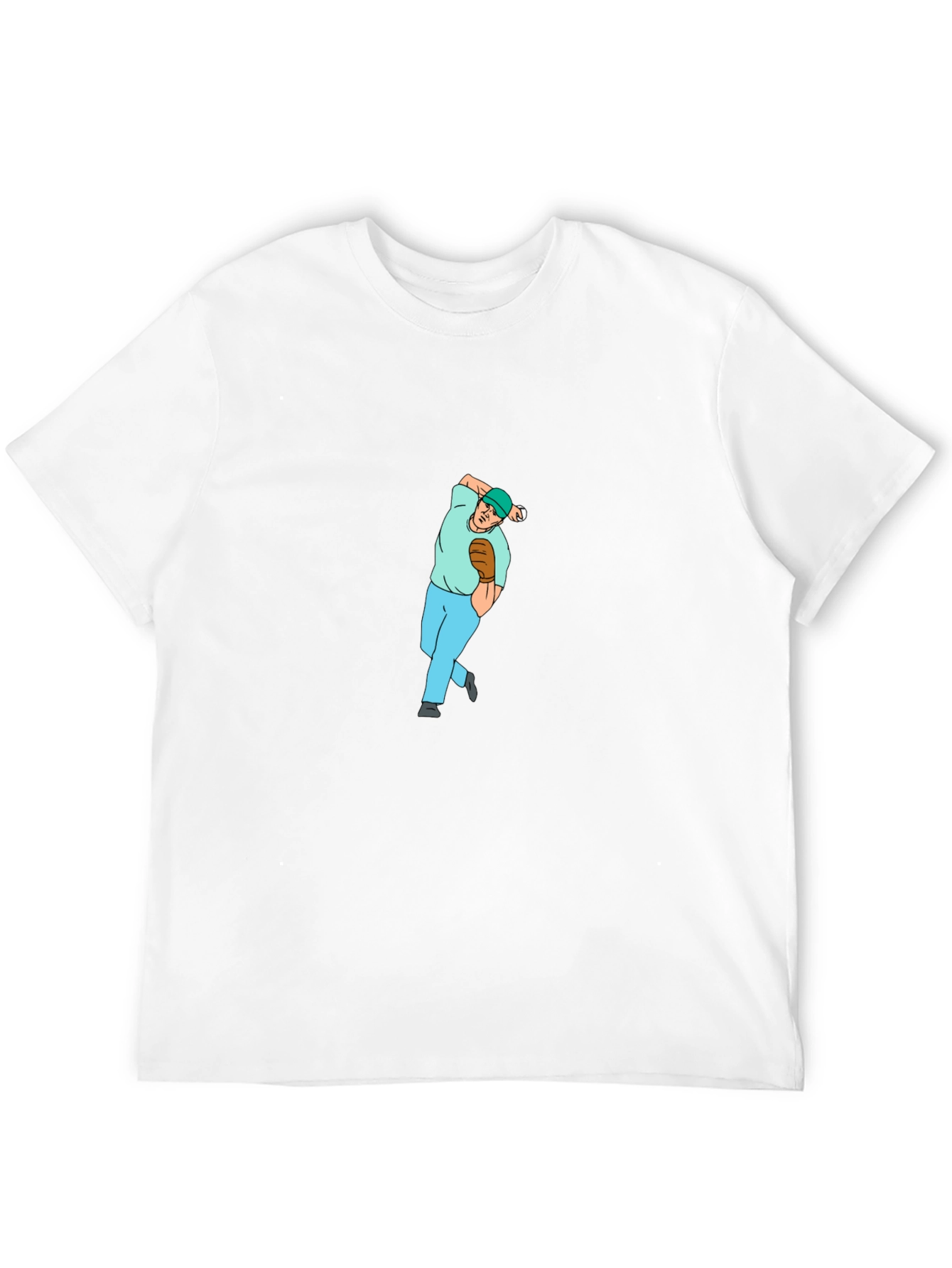 Black Baseball Pitcher Graphic Tee - Black Cotton Blend view 12