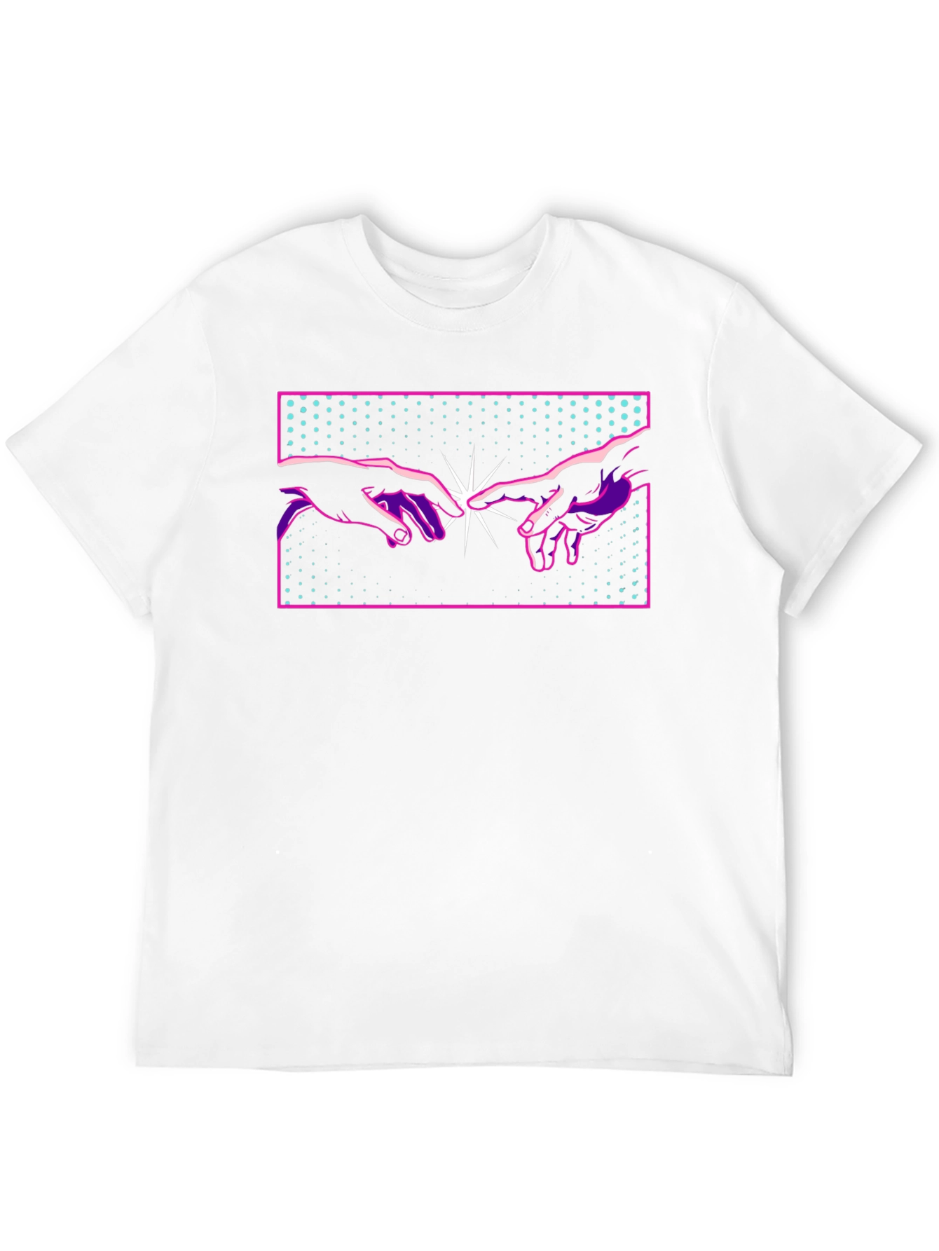 Black Creation Hands Graphic T-Shirt - Black Crew Neck view 12