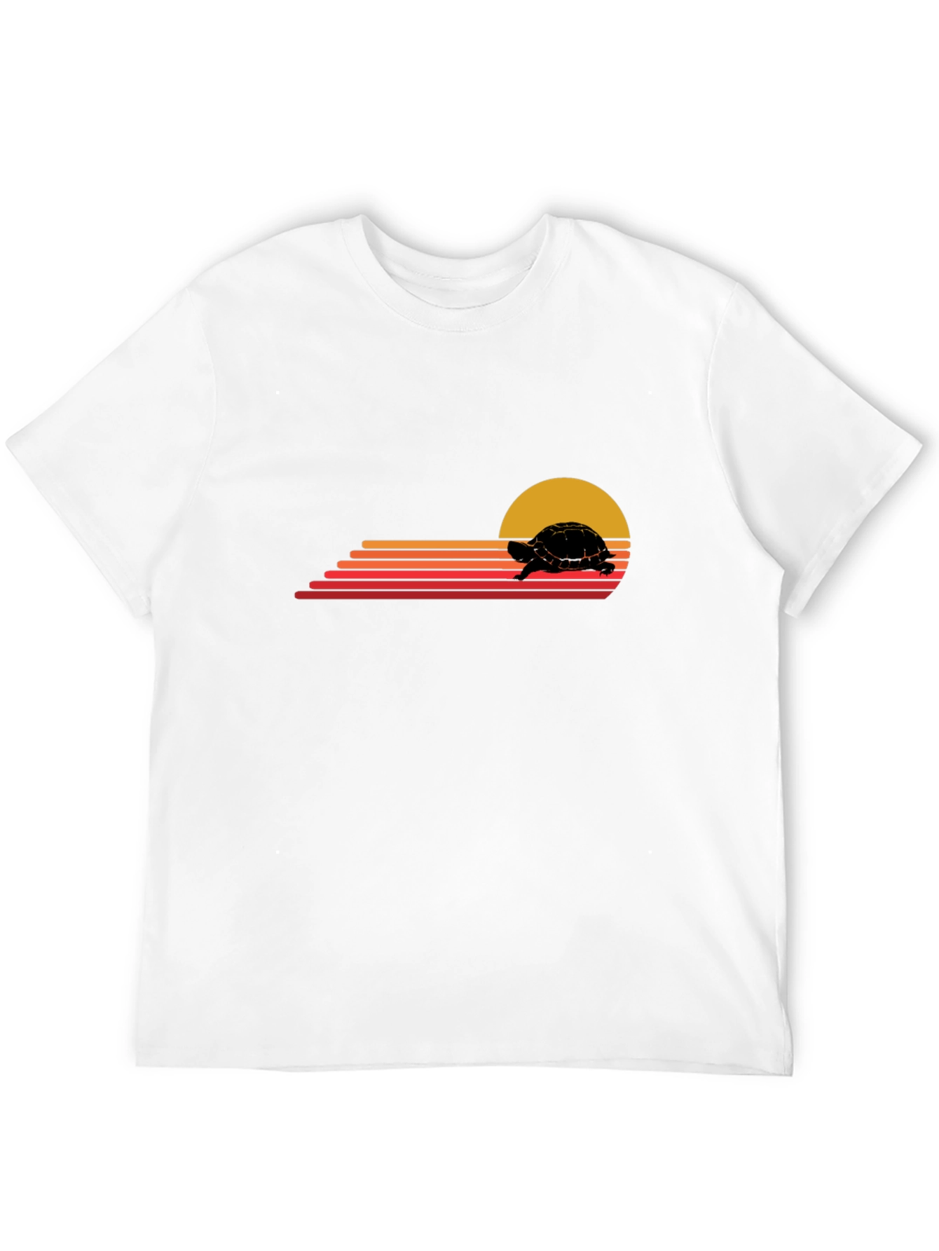 Black Retro Turtle Sunset Graphic Tee view 12