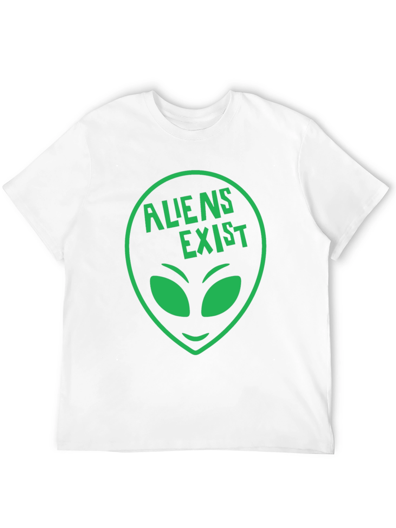 Black Aliens Exist T-Shirt - Green Alien Head Graphic view 12