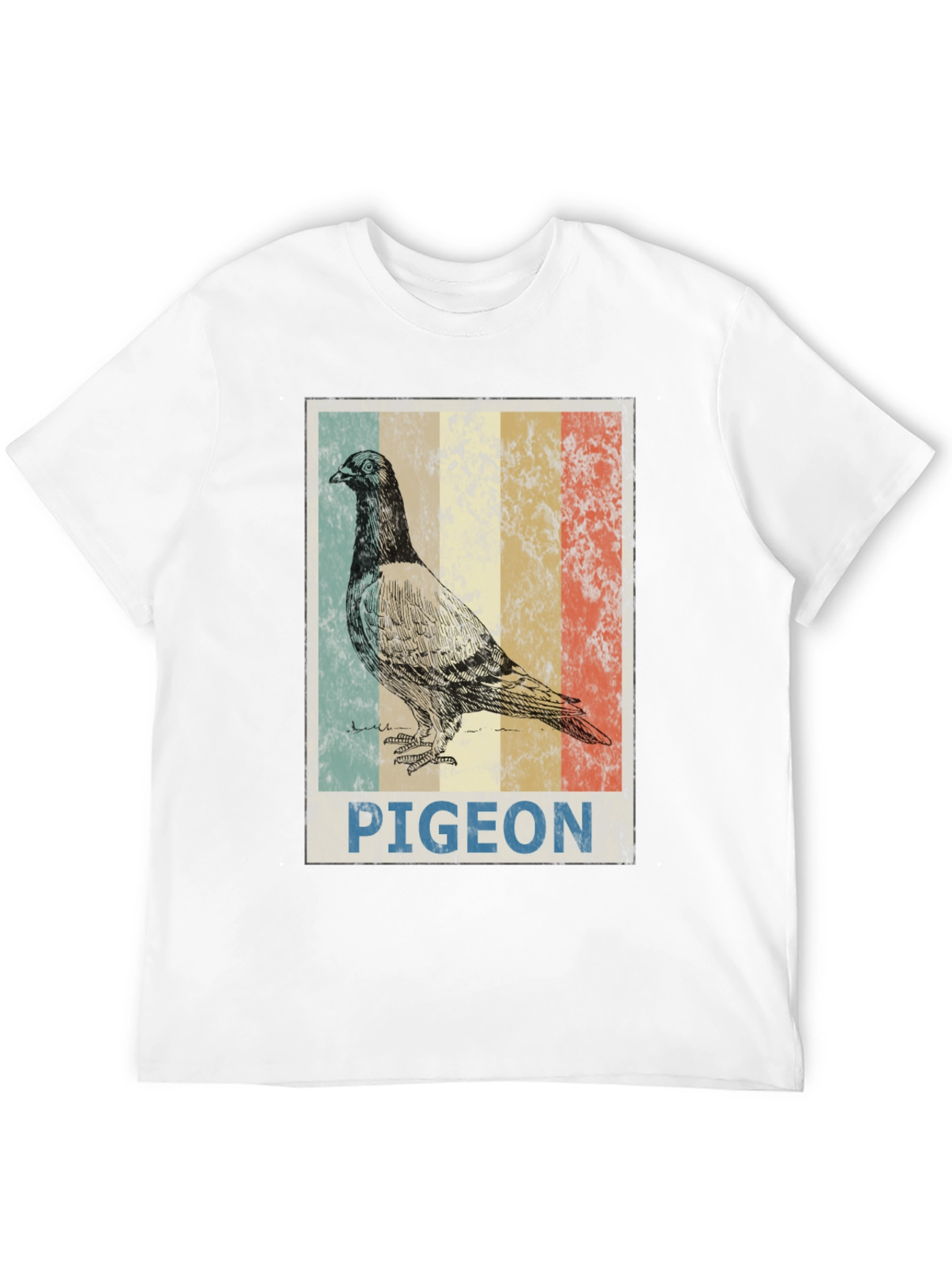 Black Vintage Pigeon Graphic T-Shirt - Cool Bird Design view 12