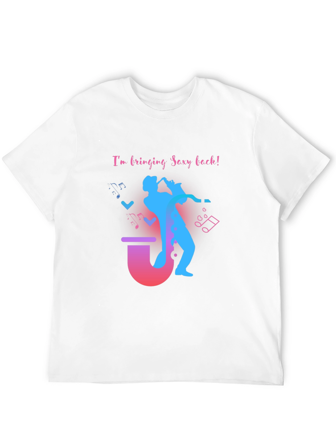 Black Saxophone Sexy Back Graphic T-Shirt view 12