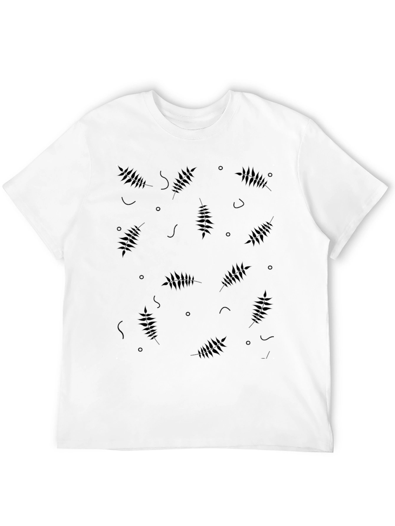 Black Men's Black Patterned Crew Neck Tee view 12