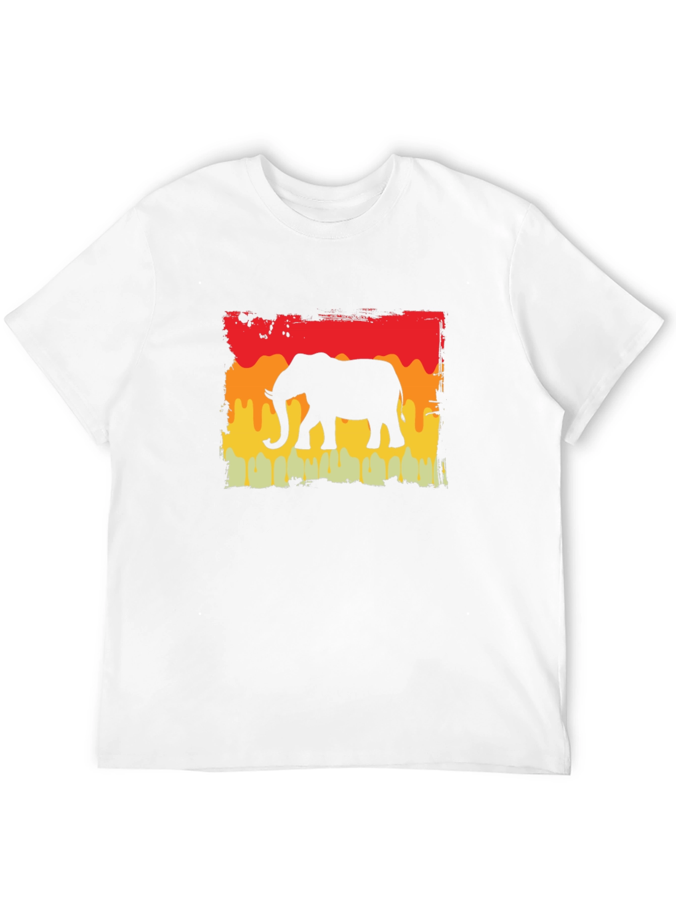 Black Elephant Silhouette Graphic Tee - Retro Style view 12