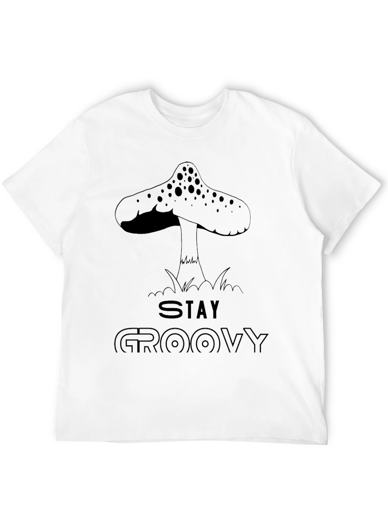 Black Stay Groovy Mushroom Graphic Tee - Black view 12