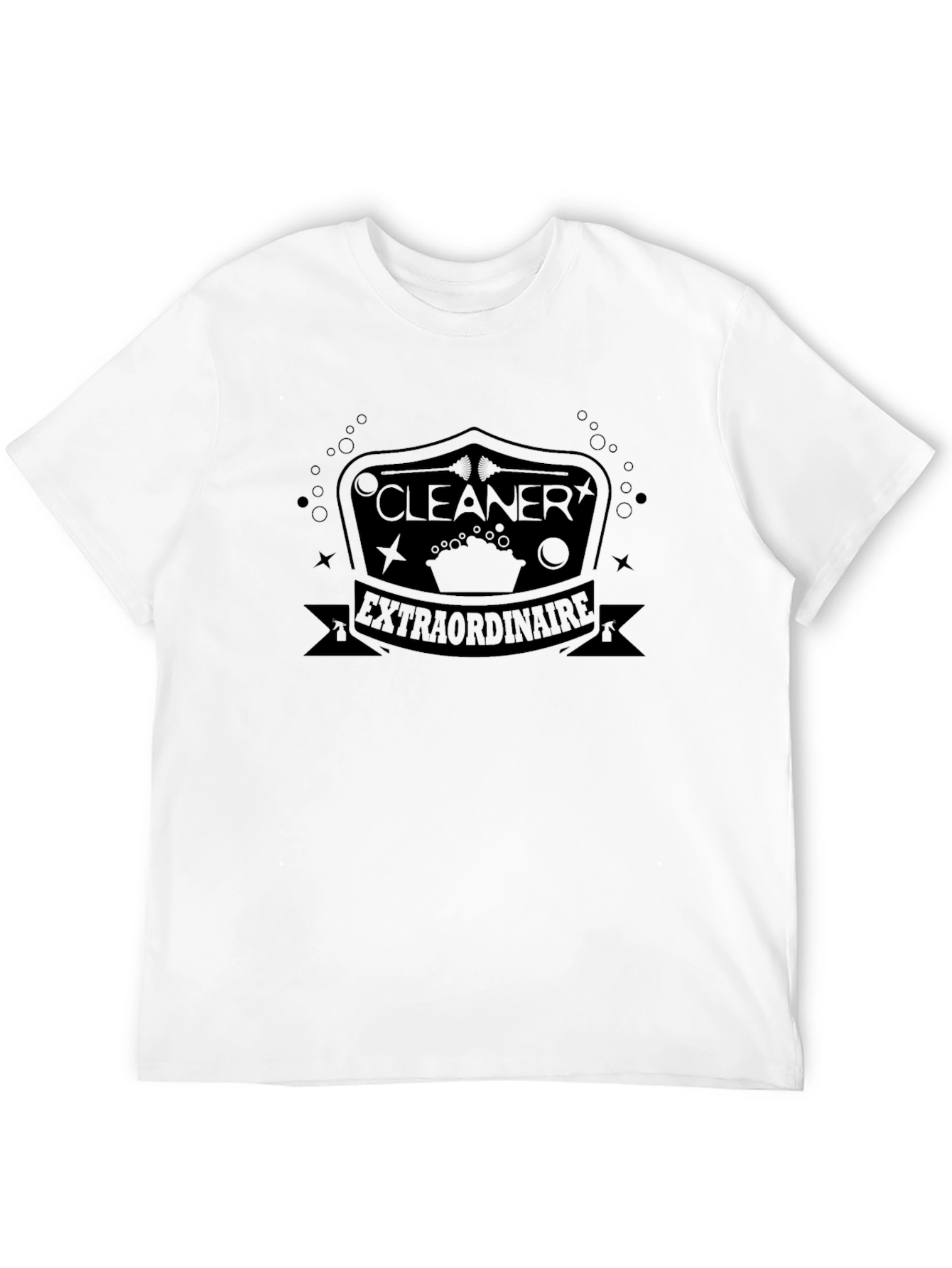 Black Cleaner Extraordinaire Graphic Tee - Black Crew Neck T-Shirt view 12