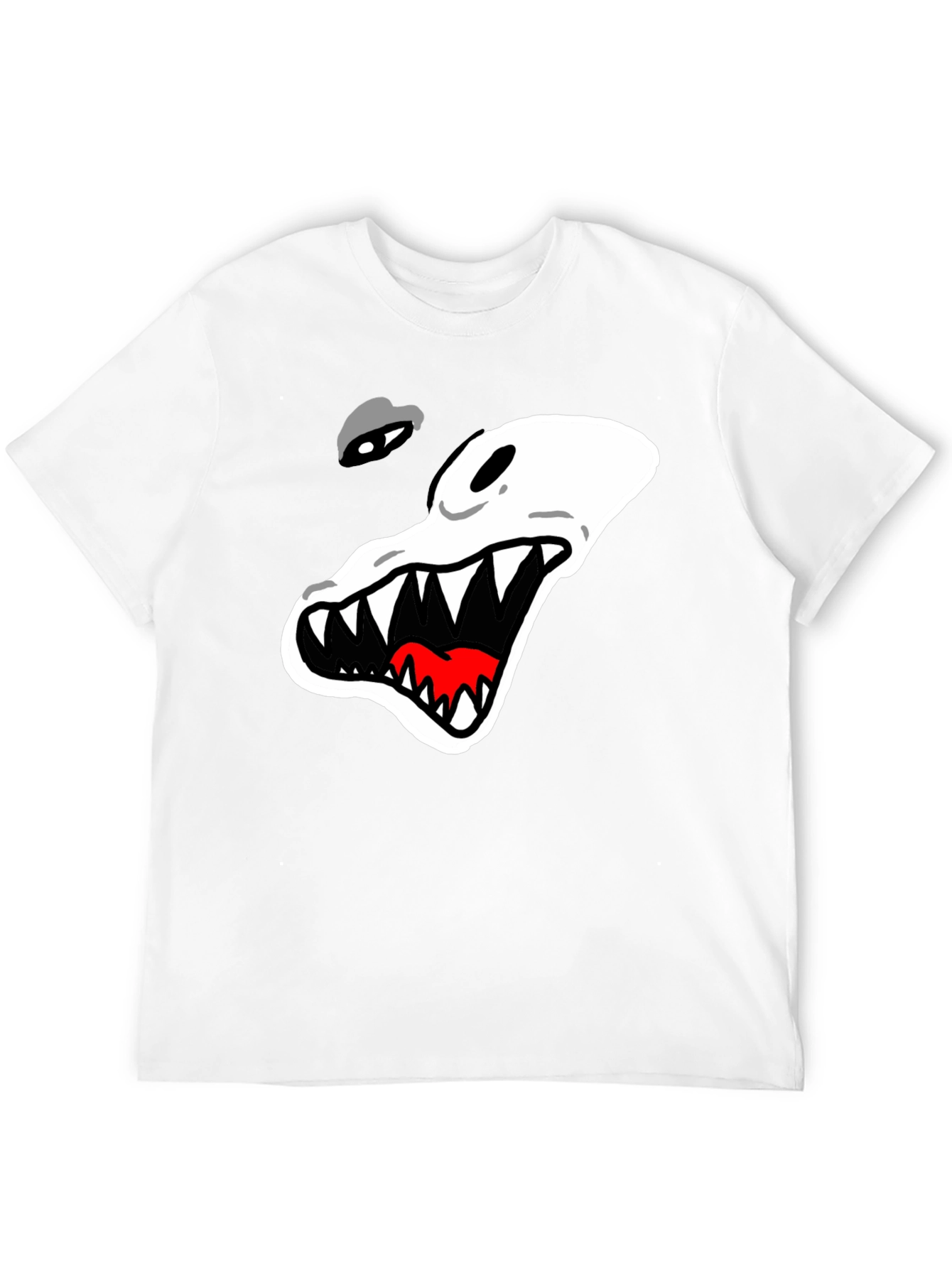 Black Men's Black T-Shirt with Cartoon Alligator Graphic view 12