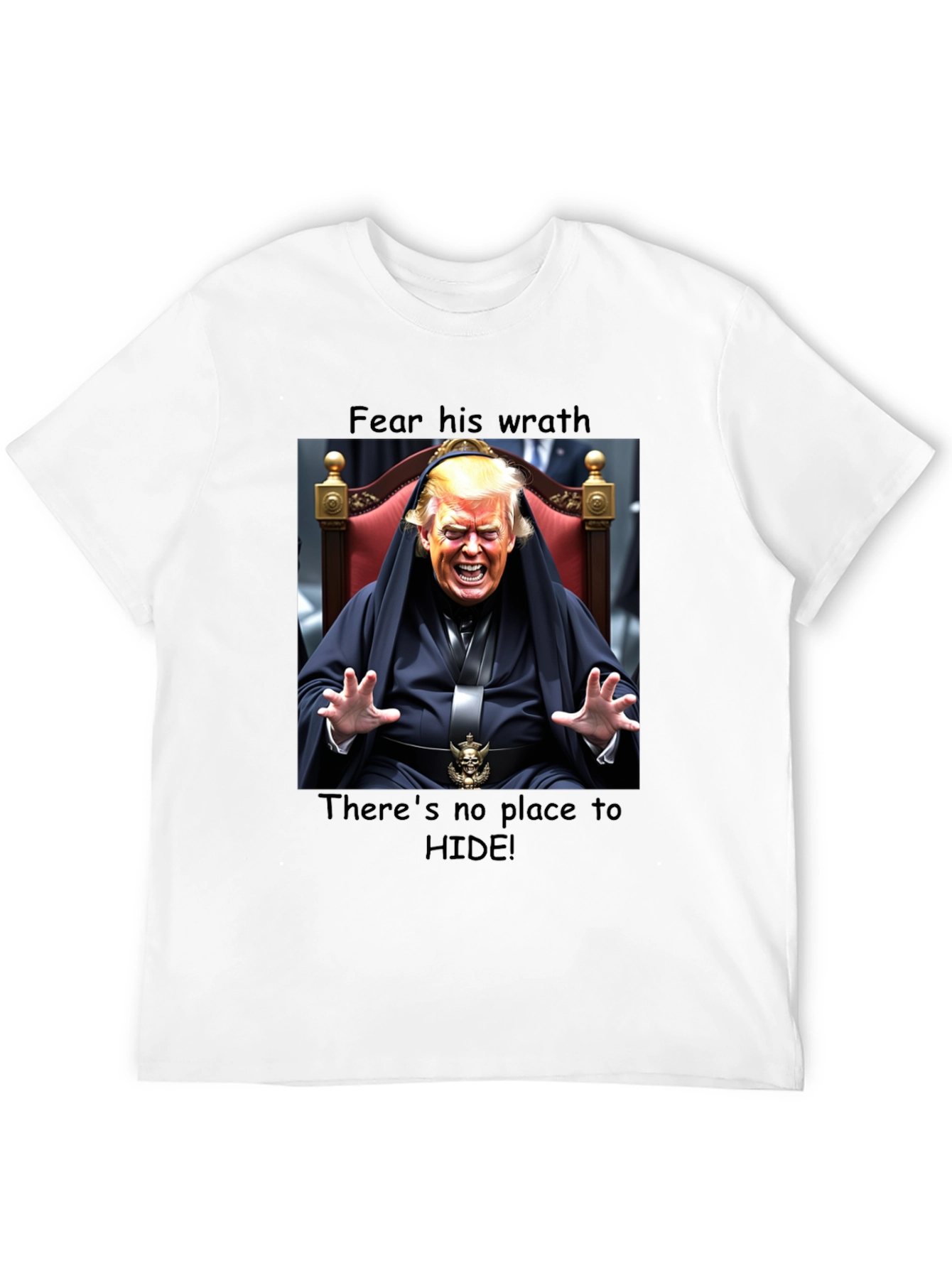 Black Fear His Wrath Trump T-Shirt view 12