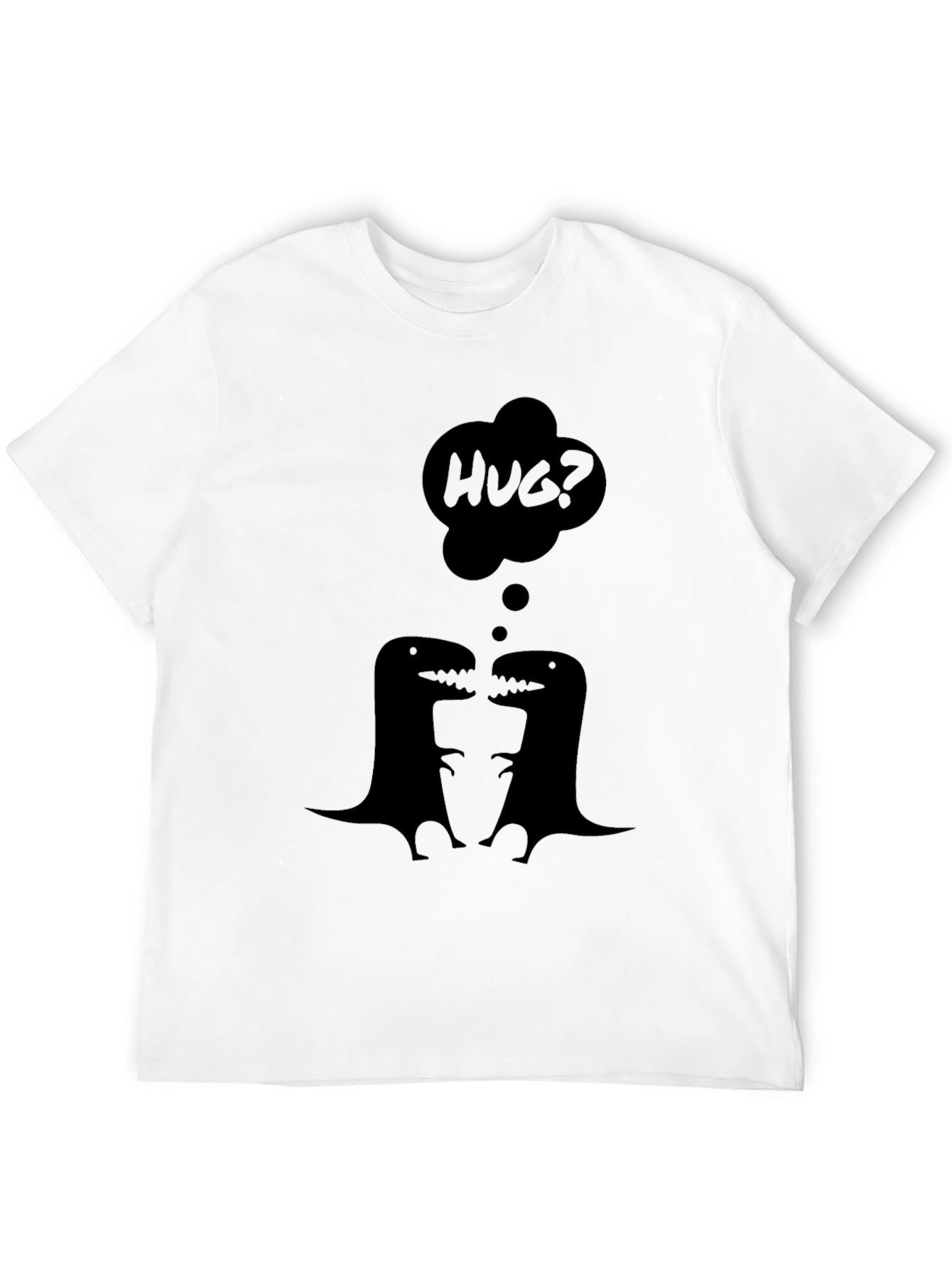 Black Dino Hug T-Shirt - Black Graphic Tee view 12