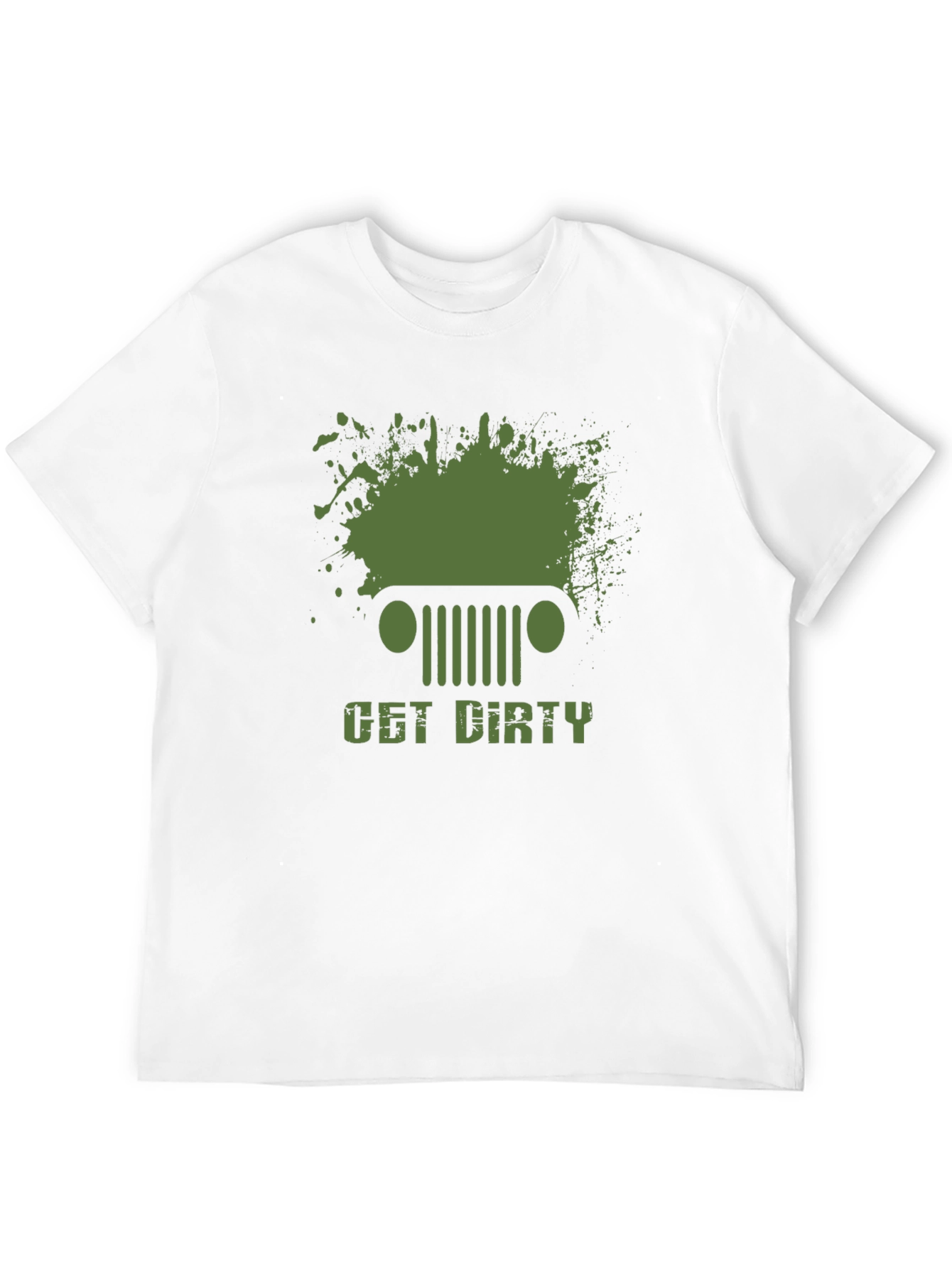 Black Get Dirty Jeep Graphic Men's T-Shirt view 12