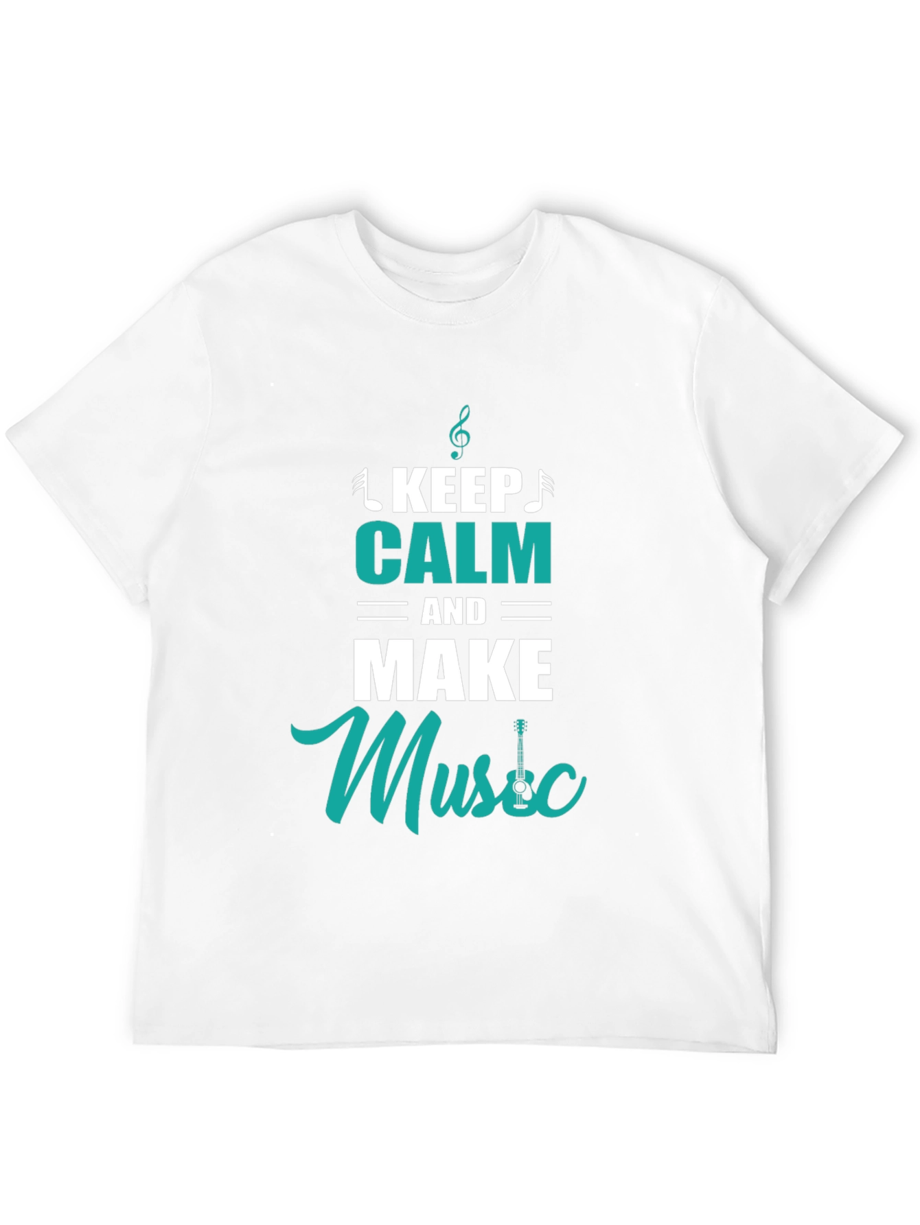 Black Keep Calm and Make Music Black T-Shirt view 12