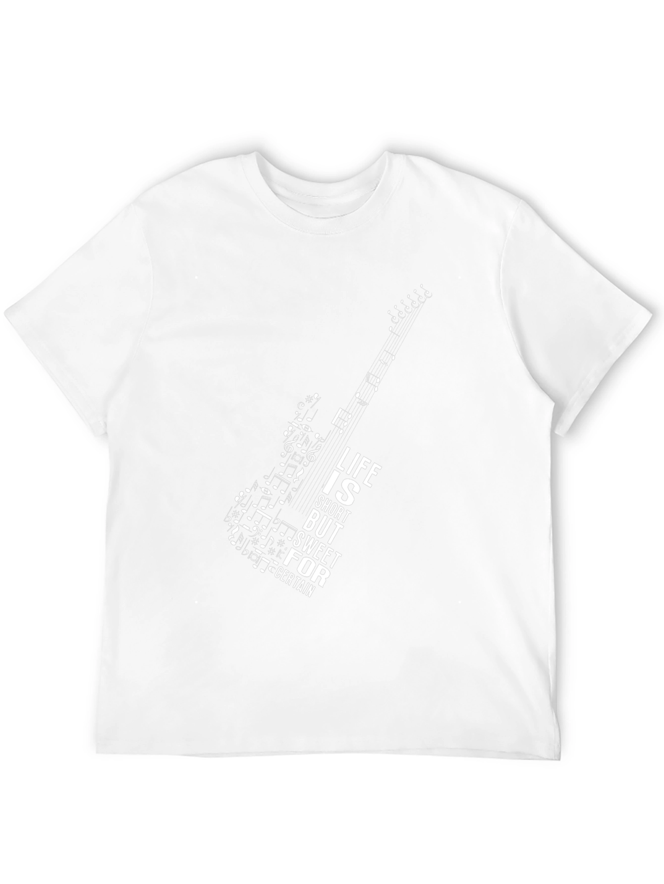 Black Guitar Music Note Graphic Tee view 12