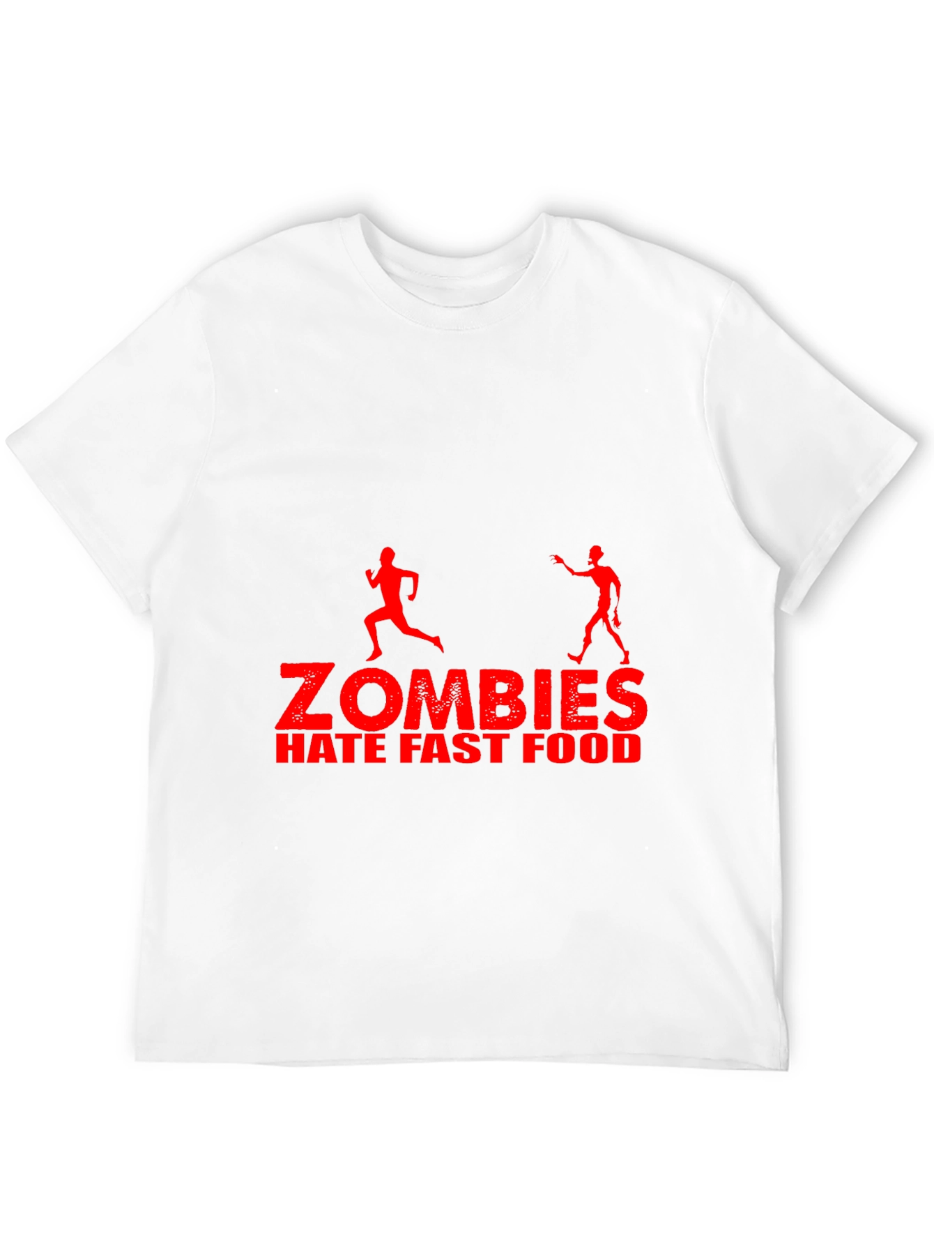 Black Zombies Hate Fast Food Graphic T-Shirt view 12