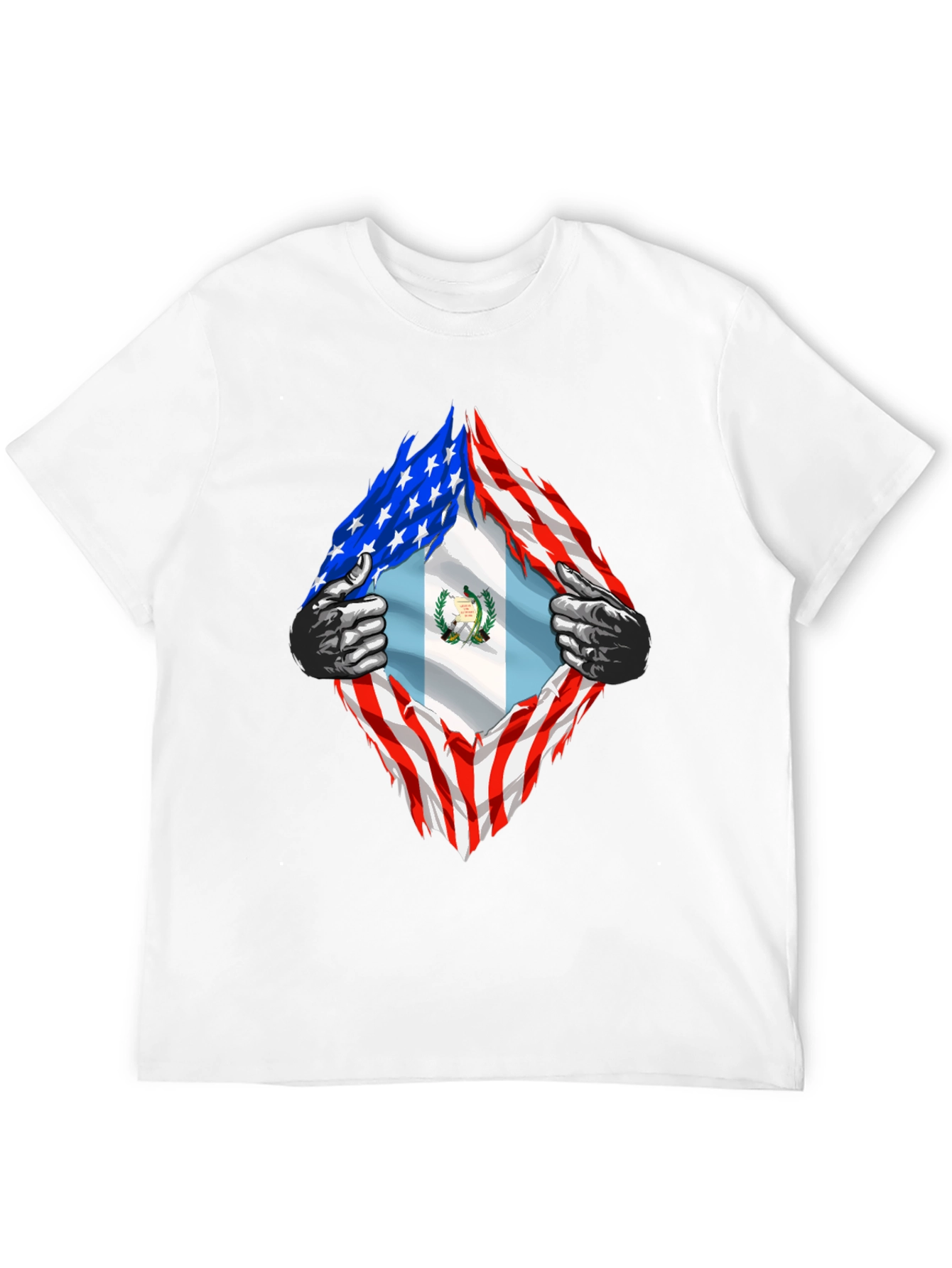 Black USA Guatemala Flag T-Shirt view 12