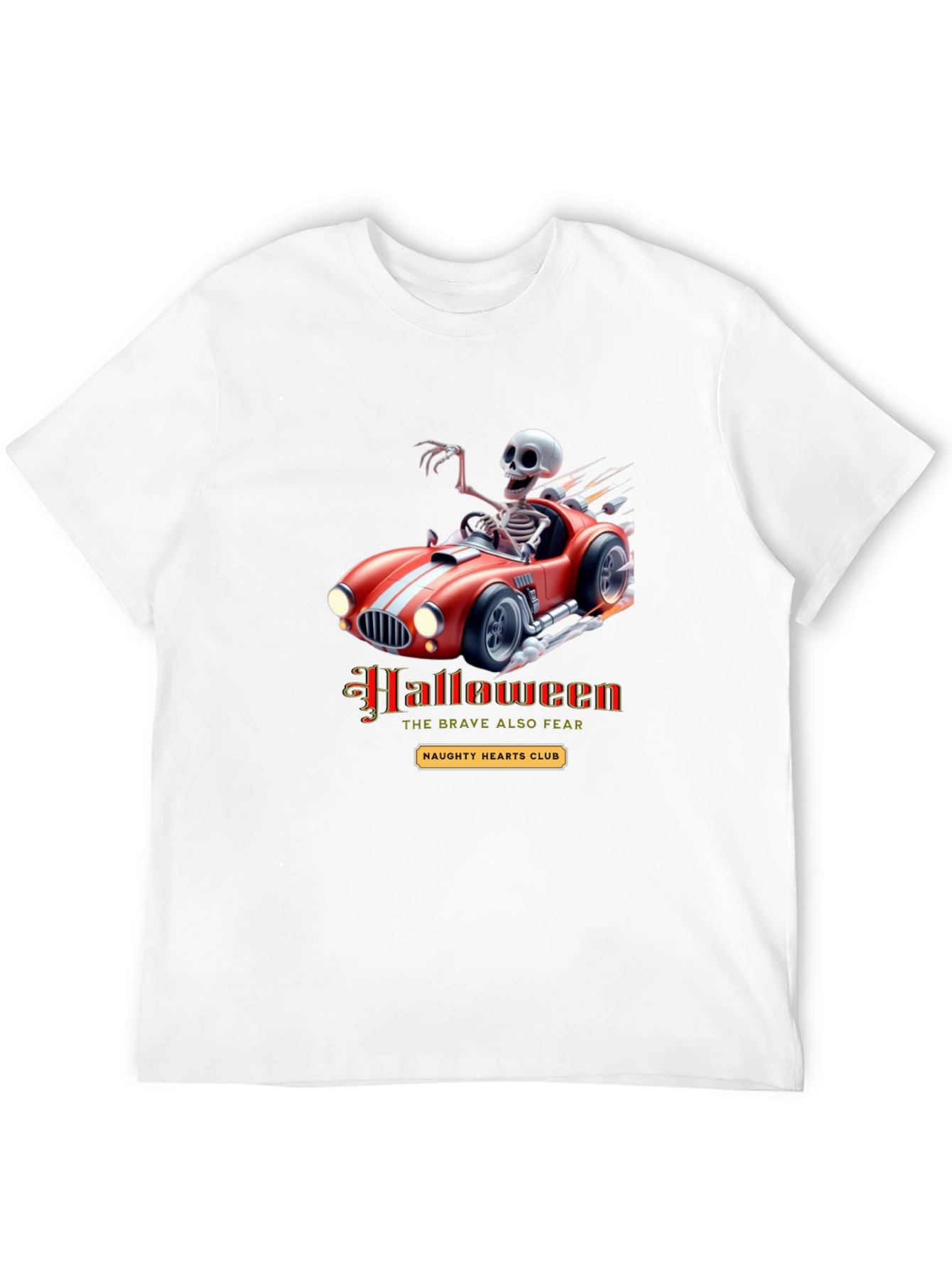 Black Skeleton Race Car Halloween T-Shirt view 12