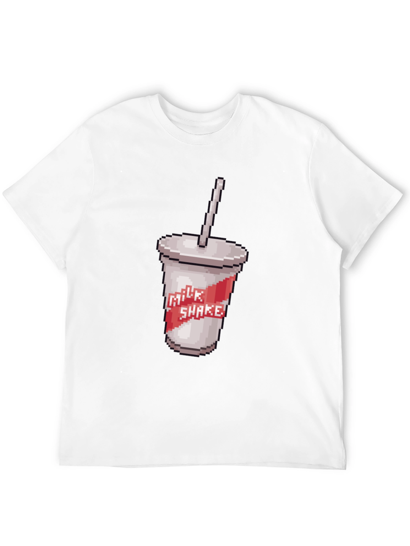 Black Retro Pixel Milkshake T-Shirt - Classic Black Tee view 12