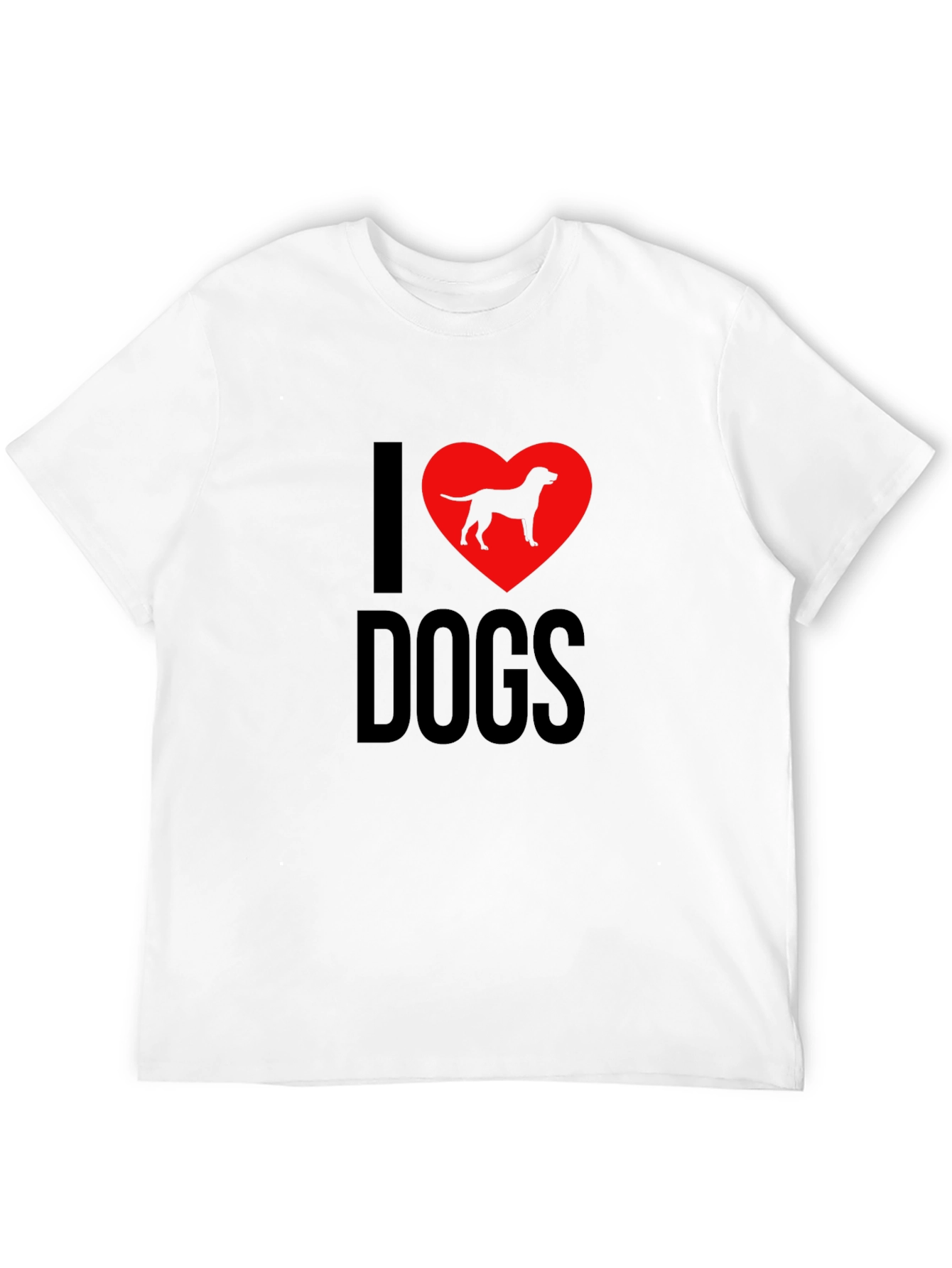 Black I Love Dogs T-Shirt - Dog Breed Heart Design view 12