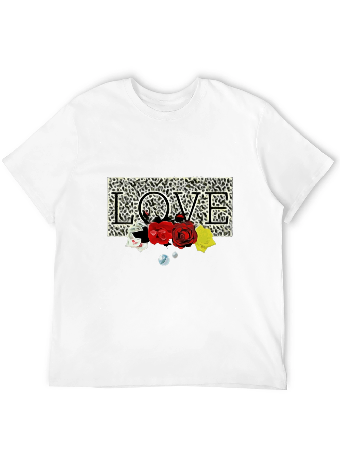 Black Leopard Love Roses Graphic T-Shirt view 12