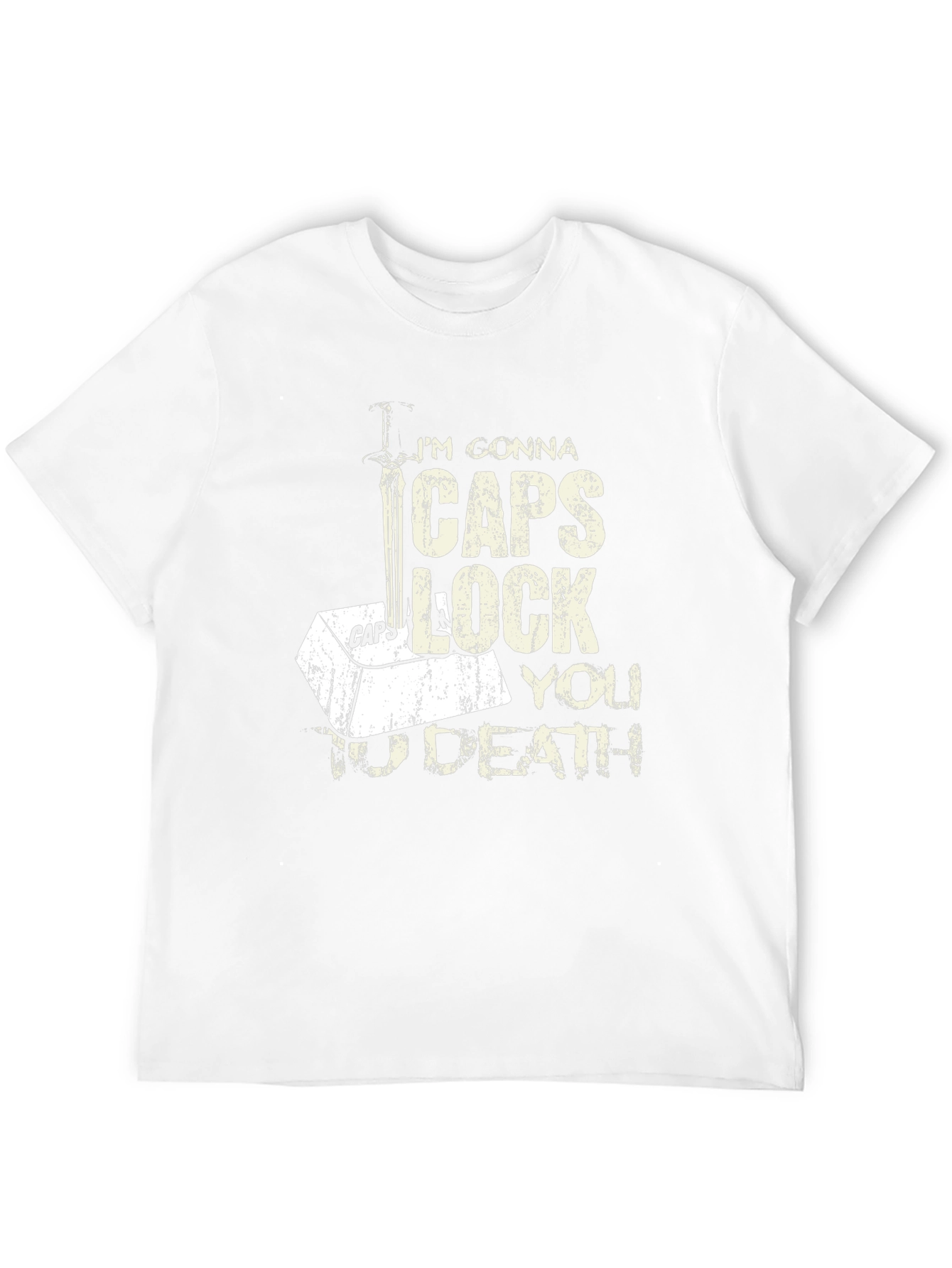 Black Caps Lock You To Death T-Shirt - Black view 12