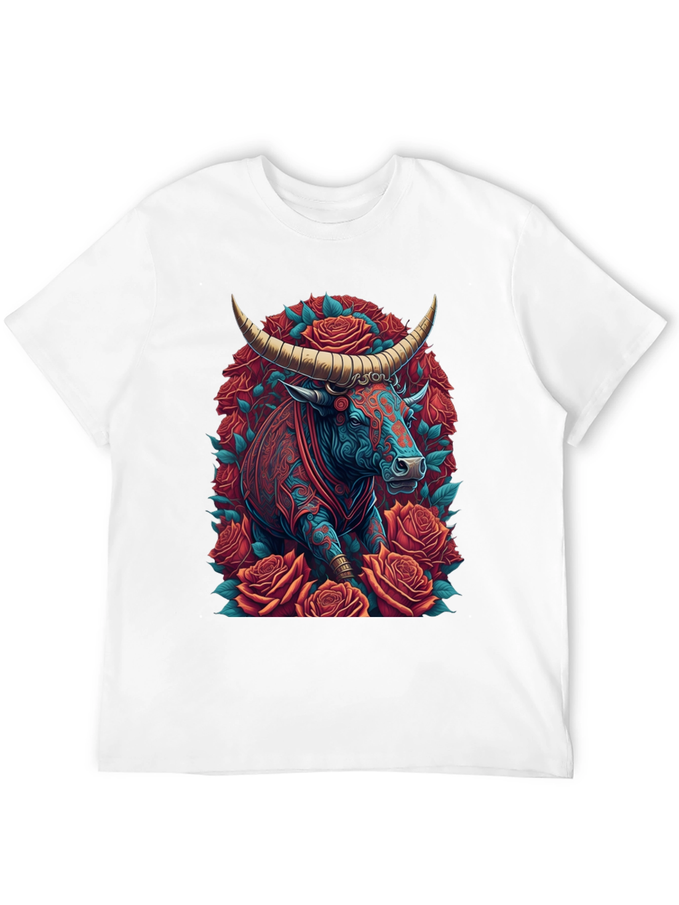 Black Bull & Roses Graphic Tee view 12